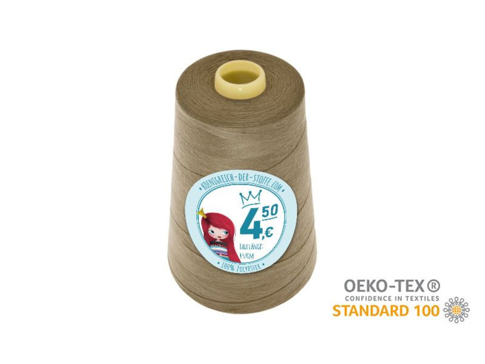 🧵  Overlock Nähgarn - 4570 m -Beige • Taupe • Grau