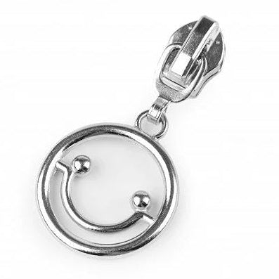Zipper/Schieber für Spiralreißverschlüsse 5 mm Smiley - 1 Stück - silber