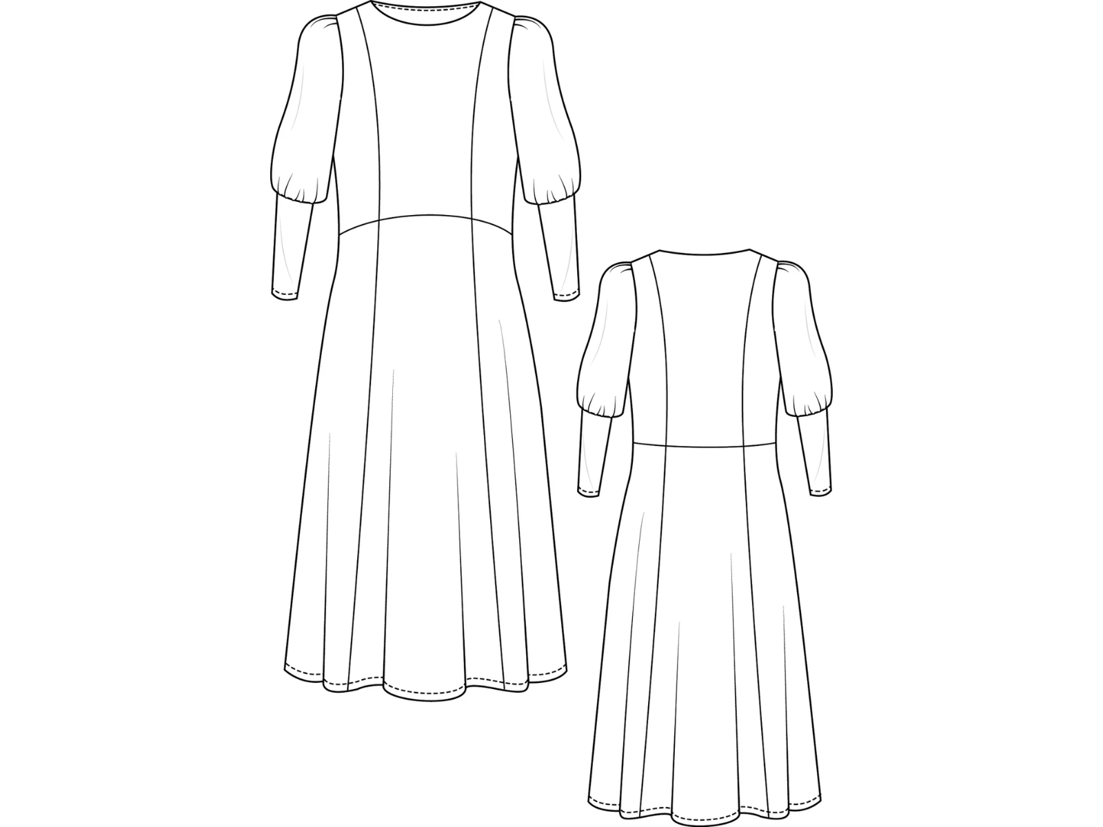 Papierschnittmuster Premium Kleid Barcelona