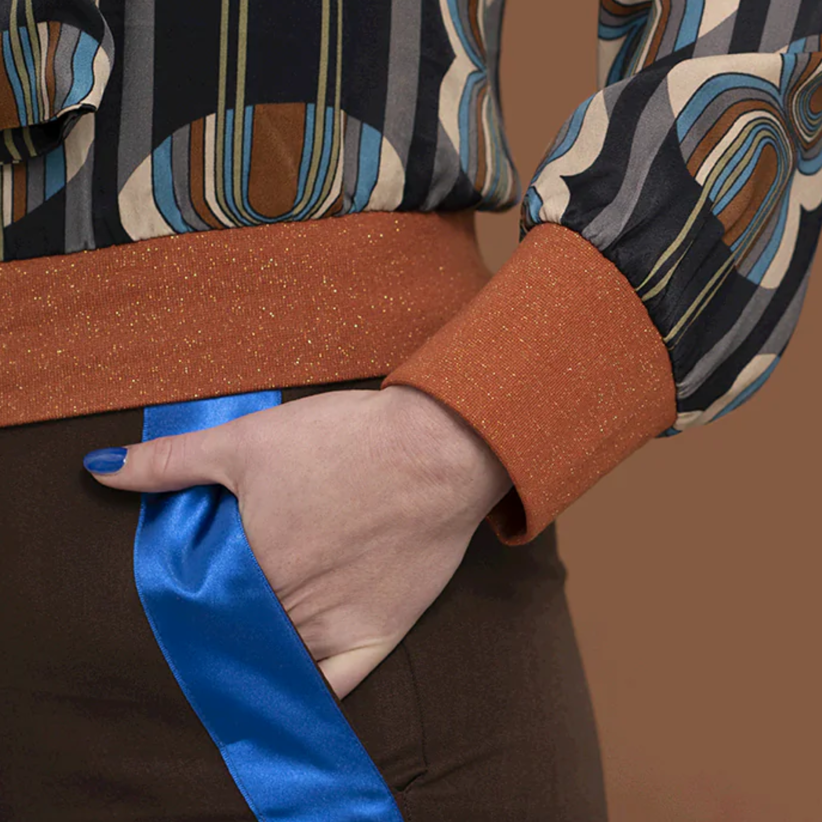 ✨ Glattes Bündchen Stoff im Schlauch - Glitzer