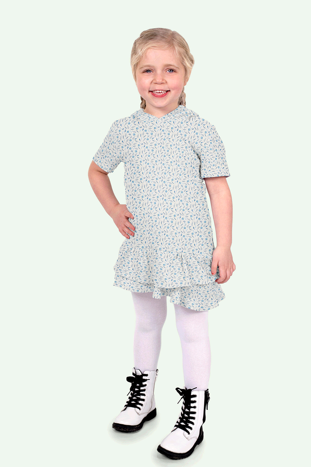 Musselin Double Gauze Digitaldruck - Blätter - wollweiß