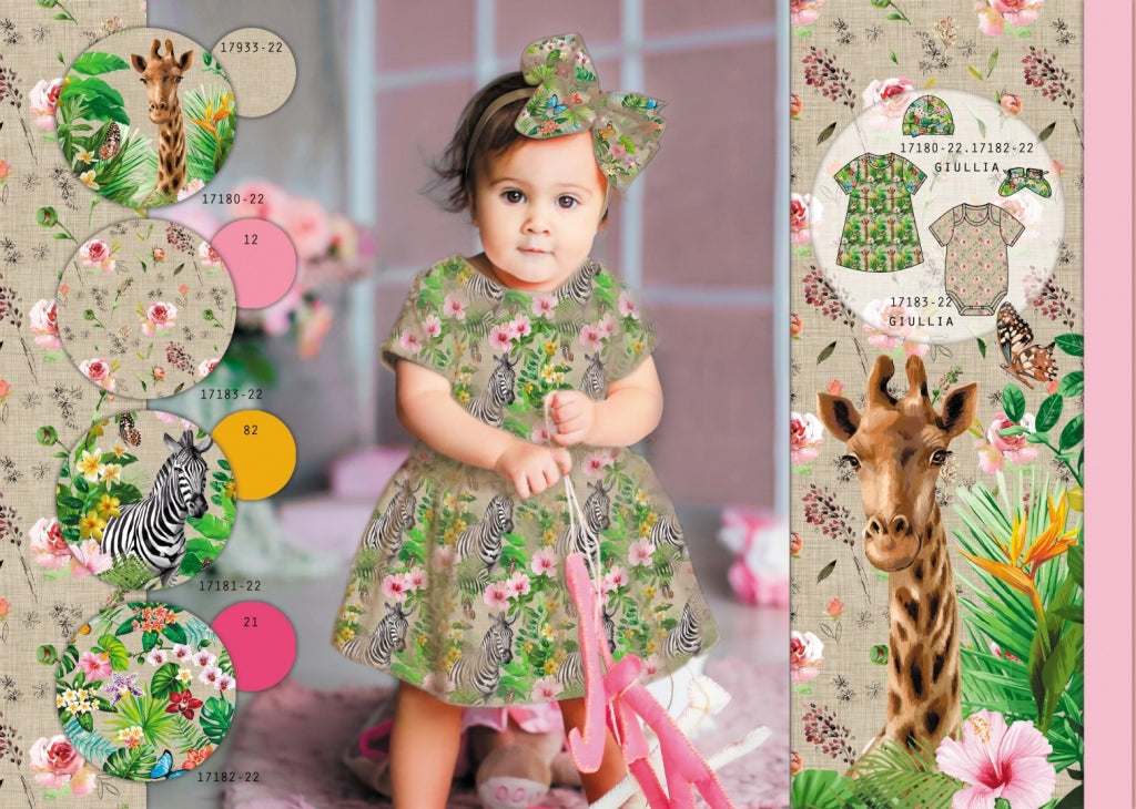 Jersey Digitalprint Stenzo - Giraffen und Blätter auf Kratzoptik