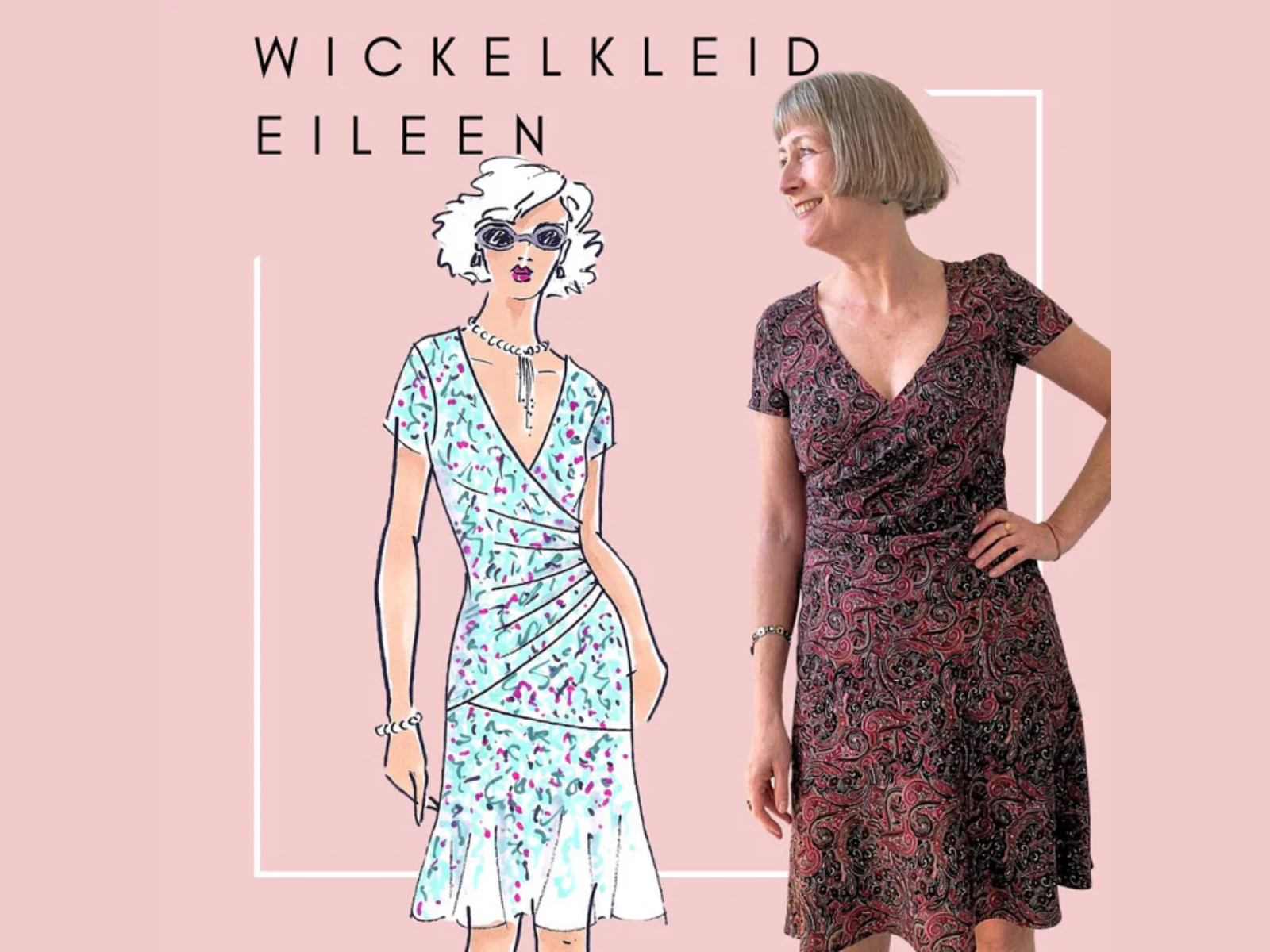 Papierschnittmuster Premium Wickelkleid Eileen