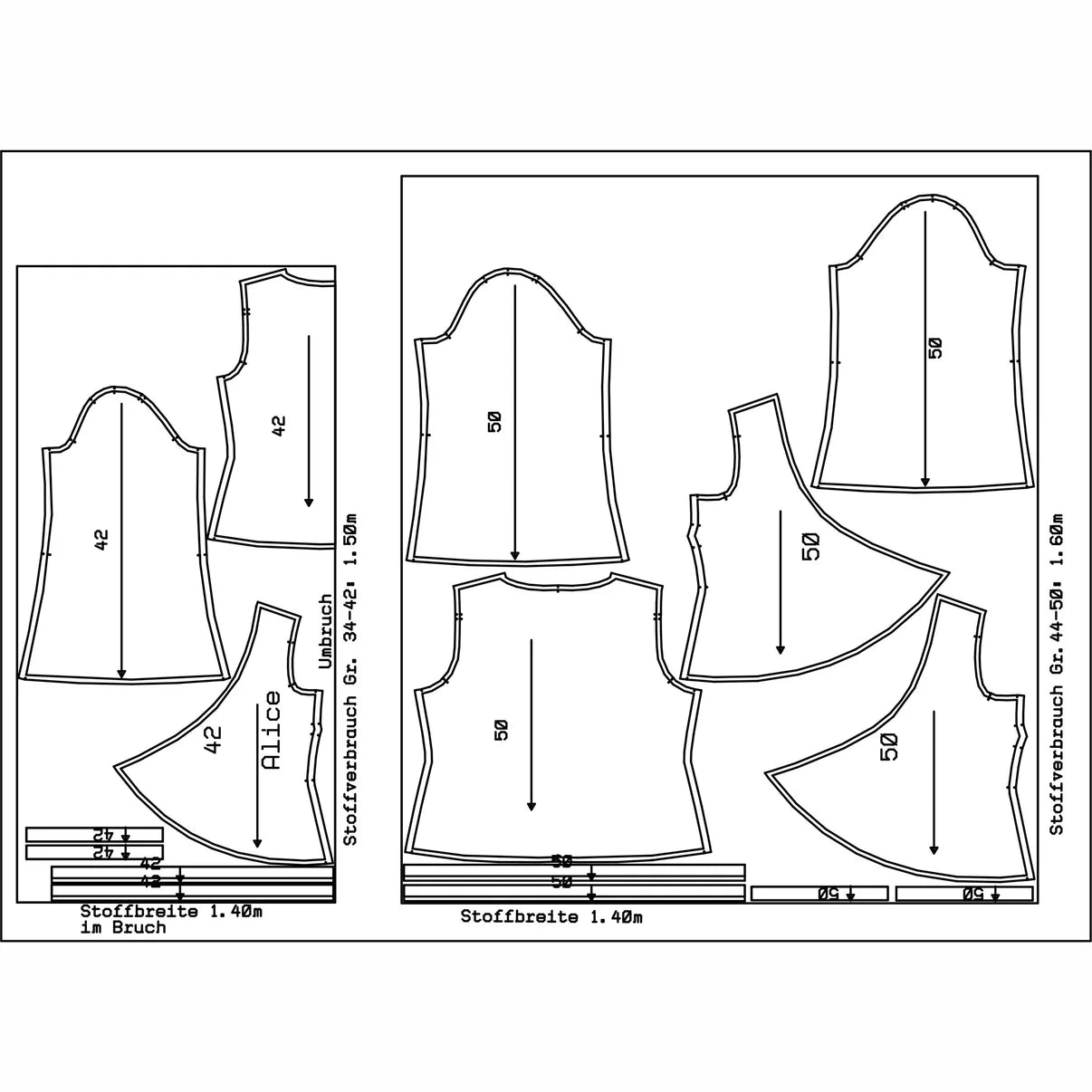 Papierschnittmuster Wickeljacke Alice
