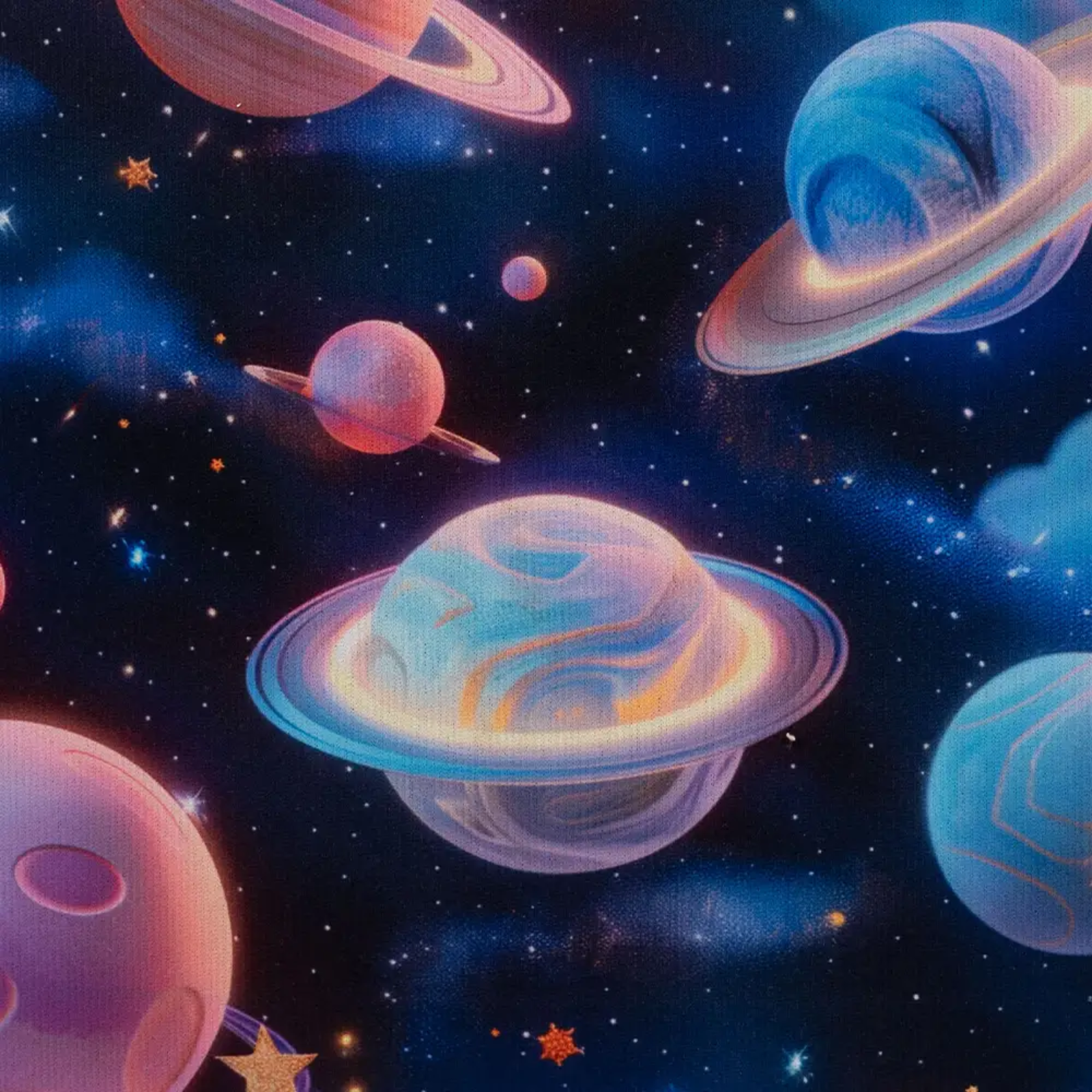 🪐 Alpenfleece Stoff - Außenwelt & Planeten