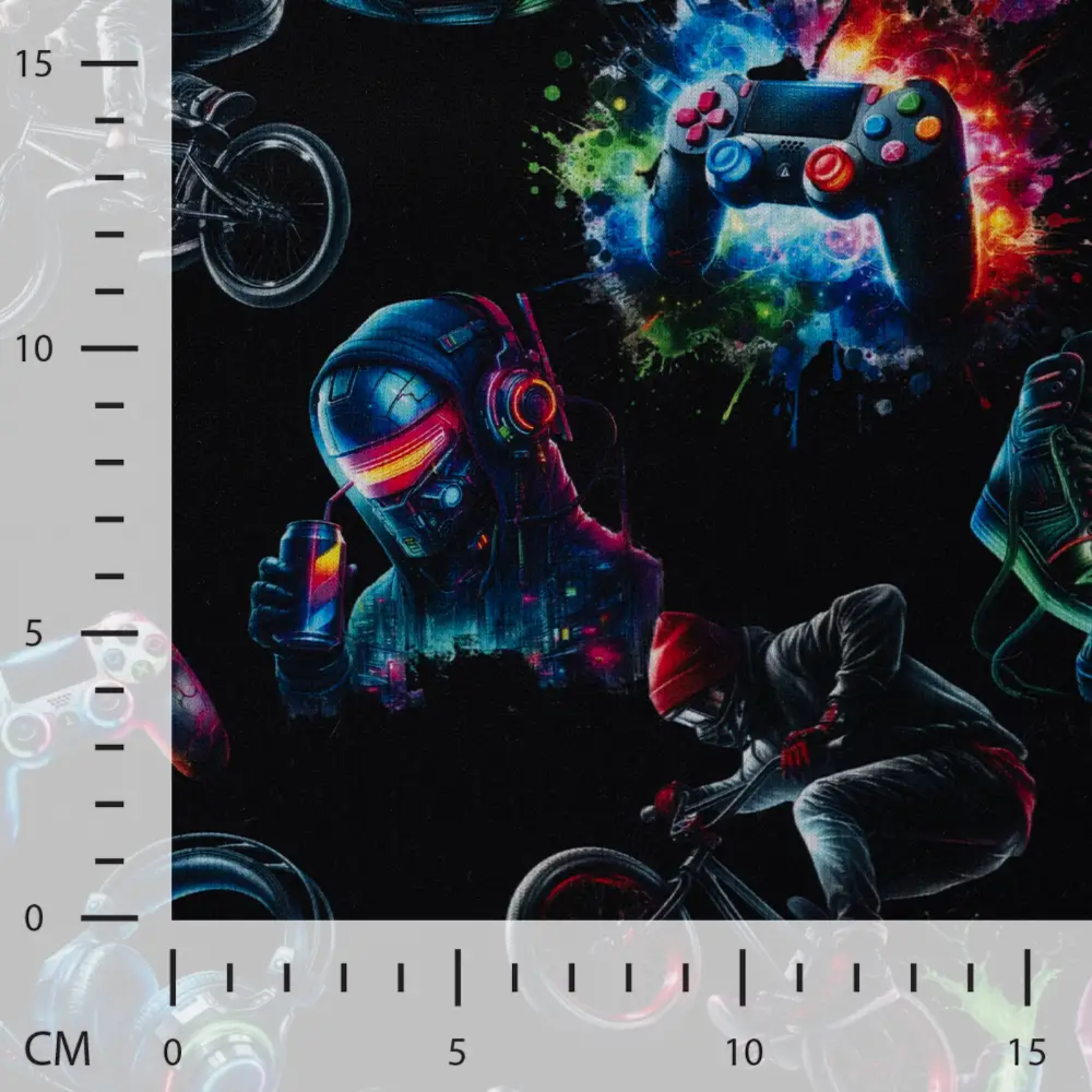 🎮 Alpenfleece Stoff - Gaming & Bikes