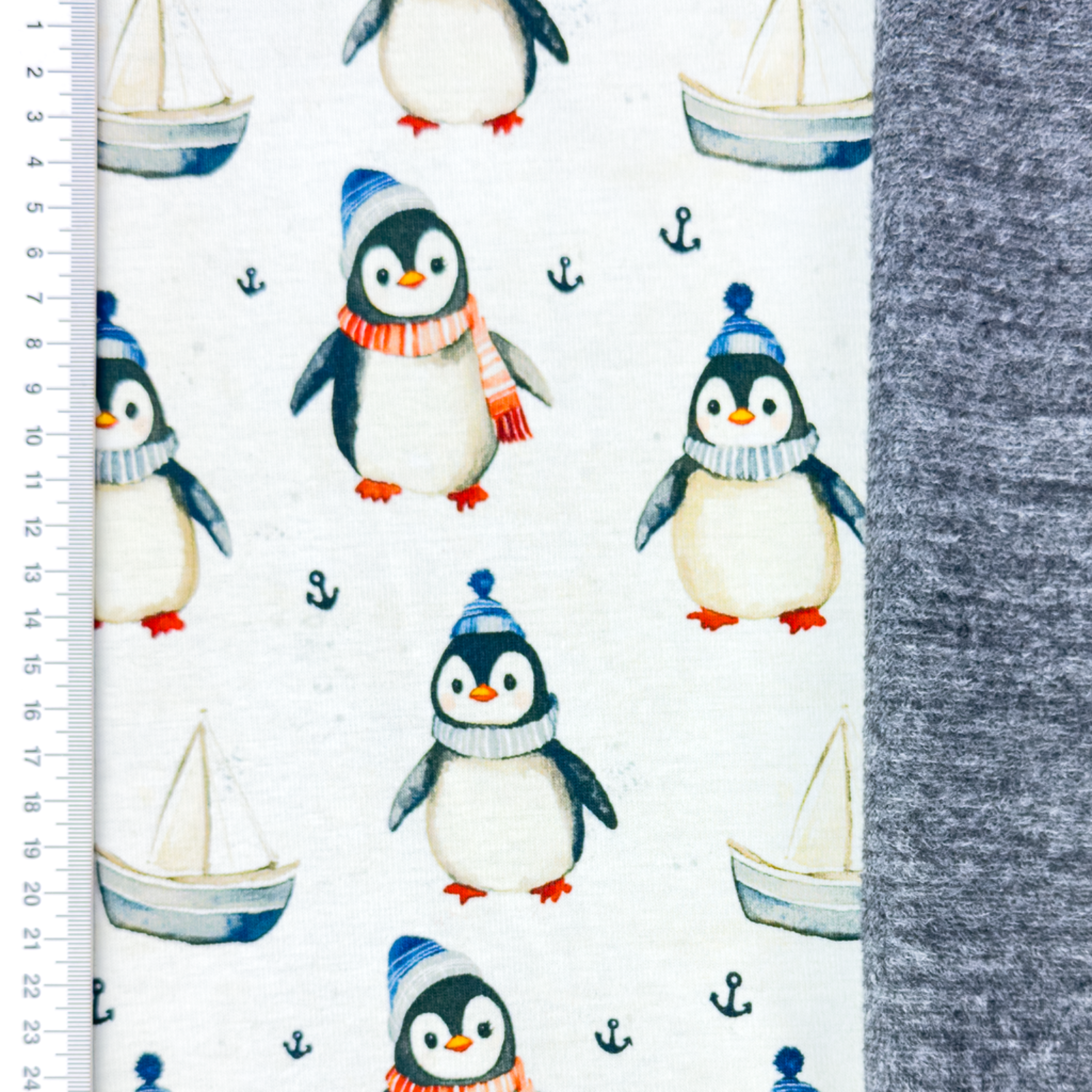 🐧 Alpenfleece Stoff - Pinguine