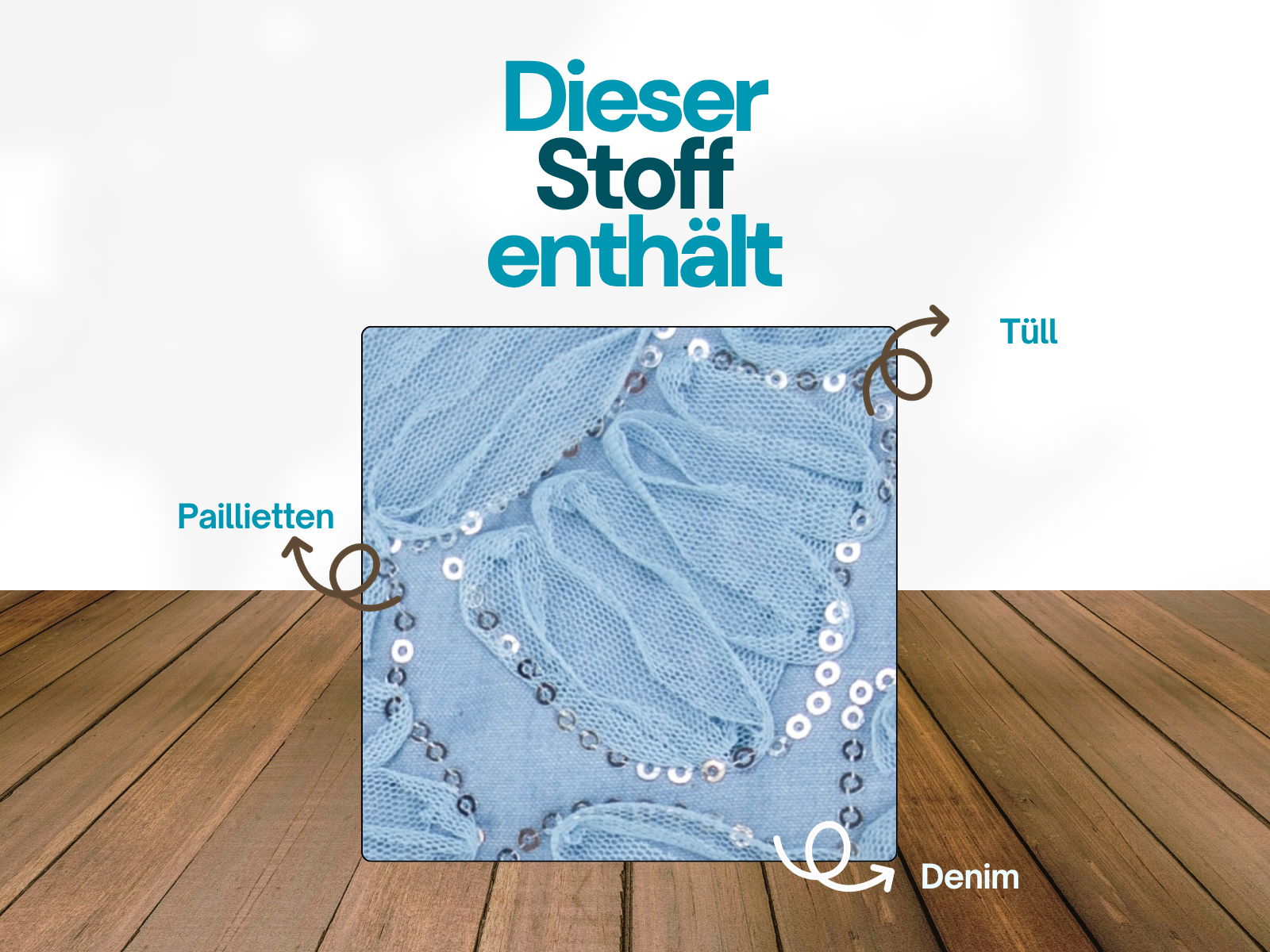 Baumwoll-Denim Stoff mit Fantasiestickerei ✨