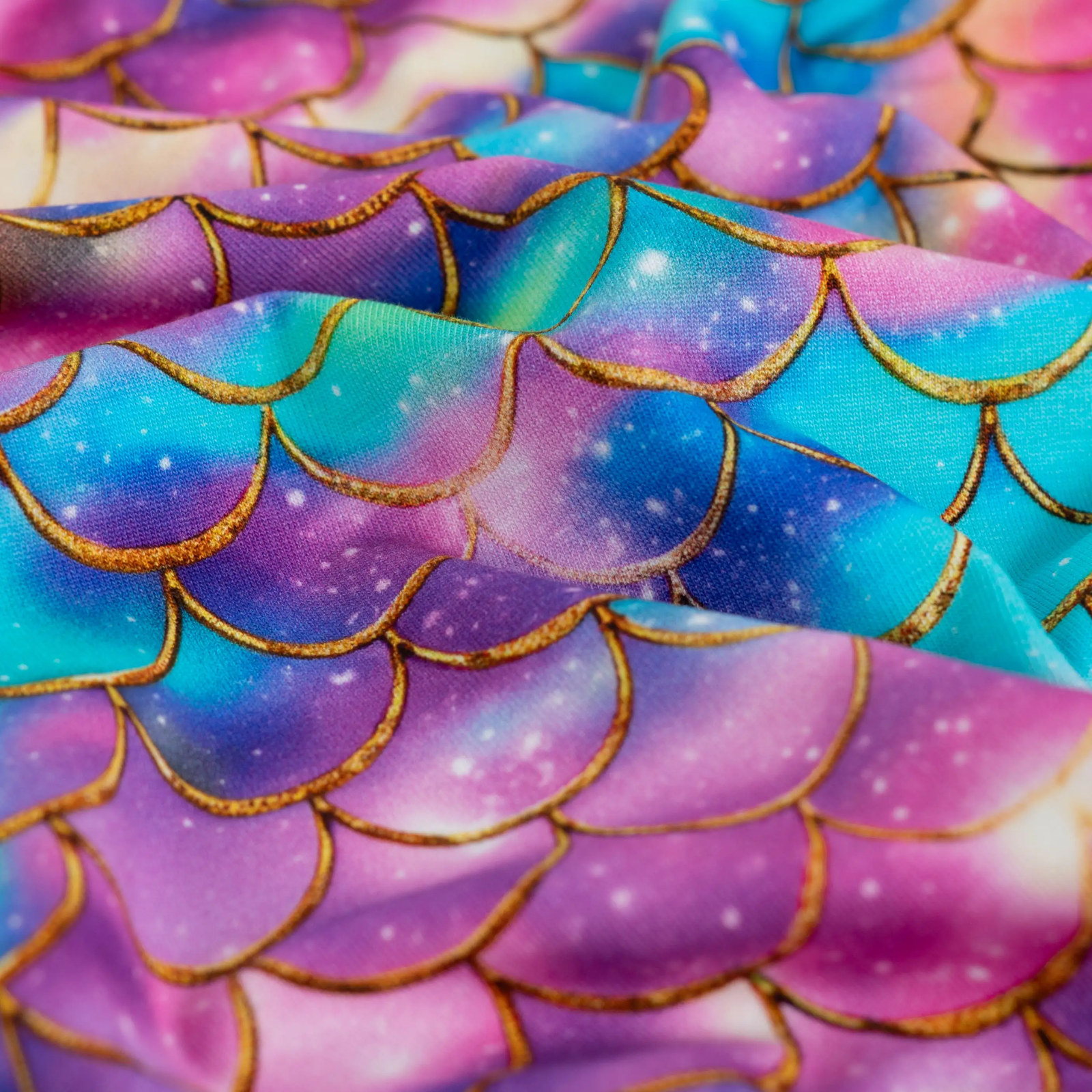 🧜🏼‍♀️ Baumwolle Jersey Stoff - Meerjungfrauenschuppen