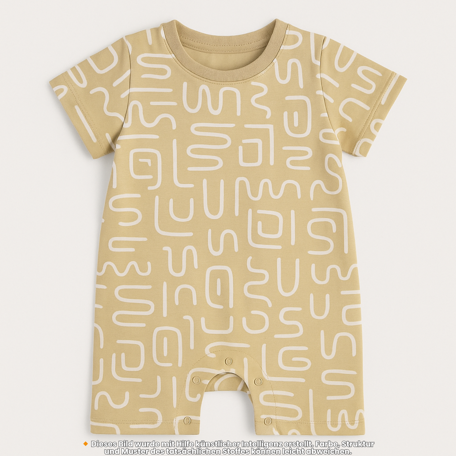 Baumwolle Jersey Stoff Digitaldruck - Abstraktes Muster - beige