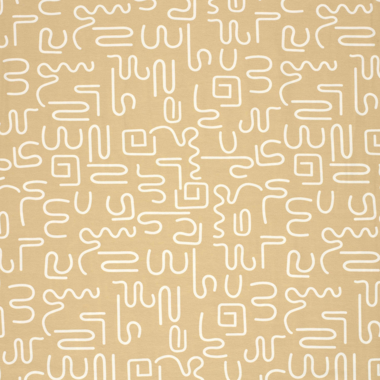 Baumwolle Jersey Stoff Digitaldruck - Abstraktes Muster - beige