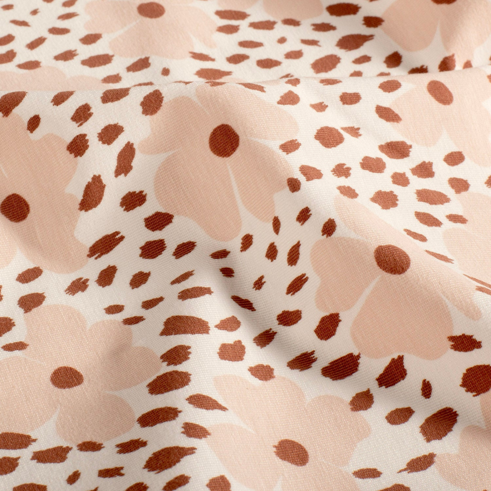 🌸Baumwolle Jersey Stoff Digitaldruck - Blümchen und Punkte