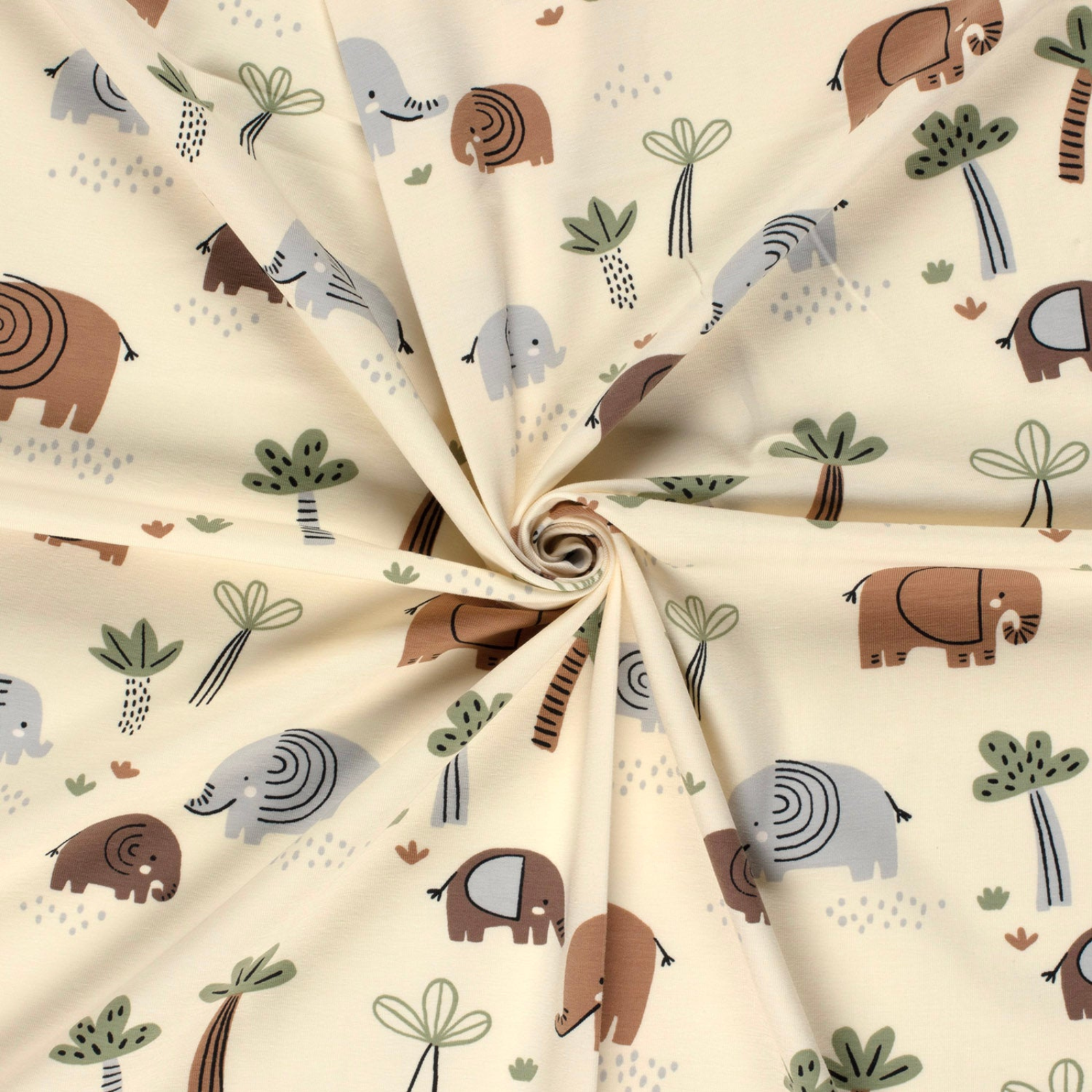 🐘Baumwolle Jersey Stoff Digitaldruck - Elefanten