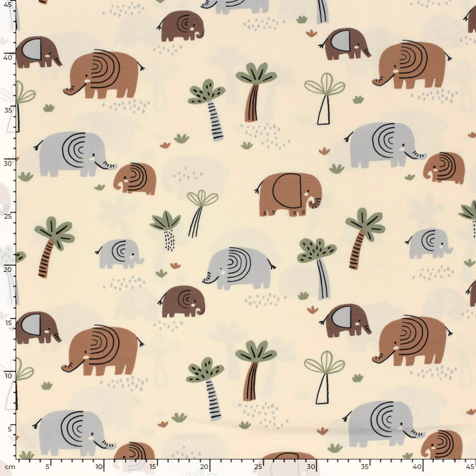 🐘Baumwolle Jersey Stoff Digitaldruck - Elefanten