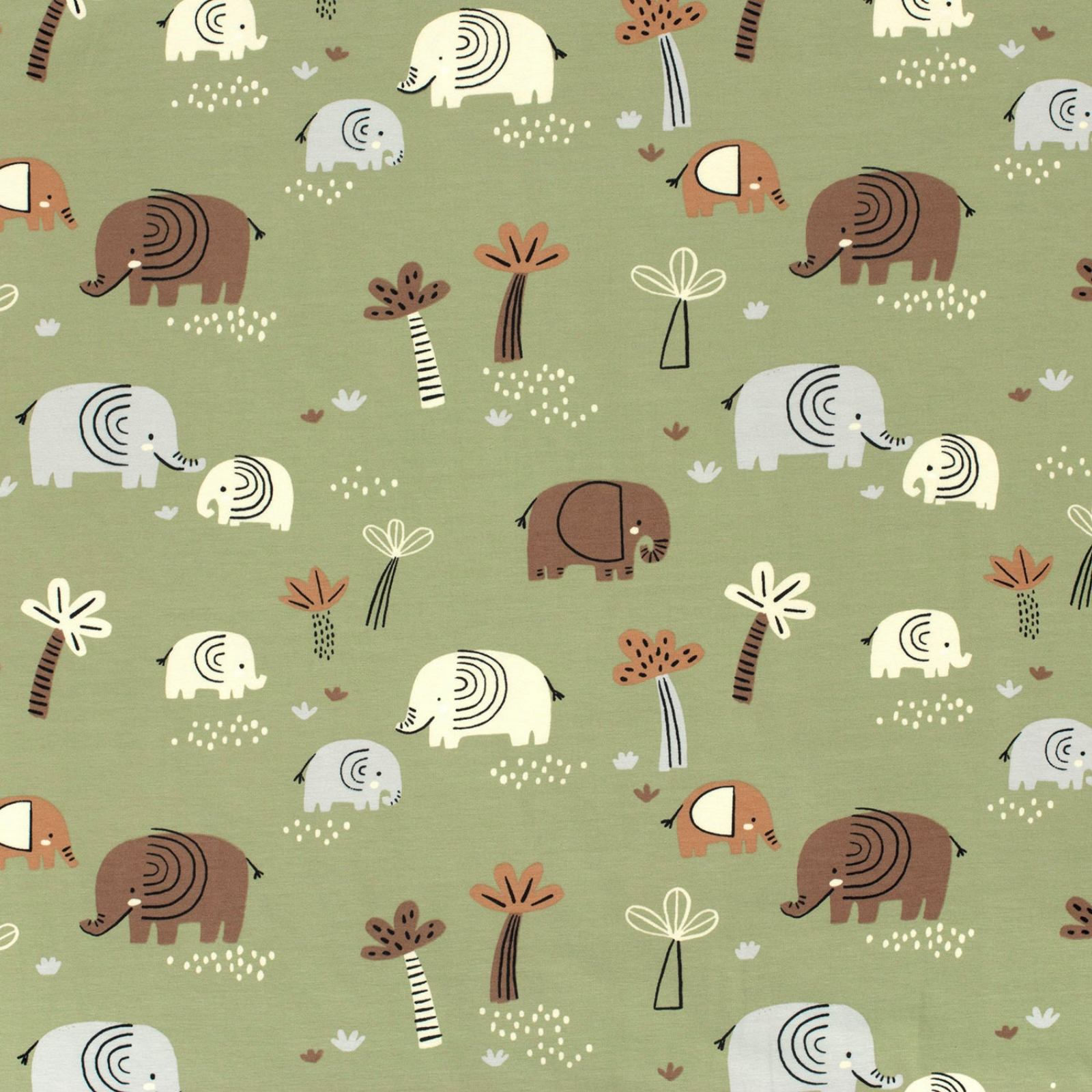 🐘Baumwolle Jersey Stoff Digitaldruck - Elefanten