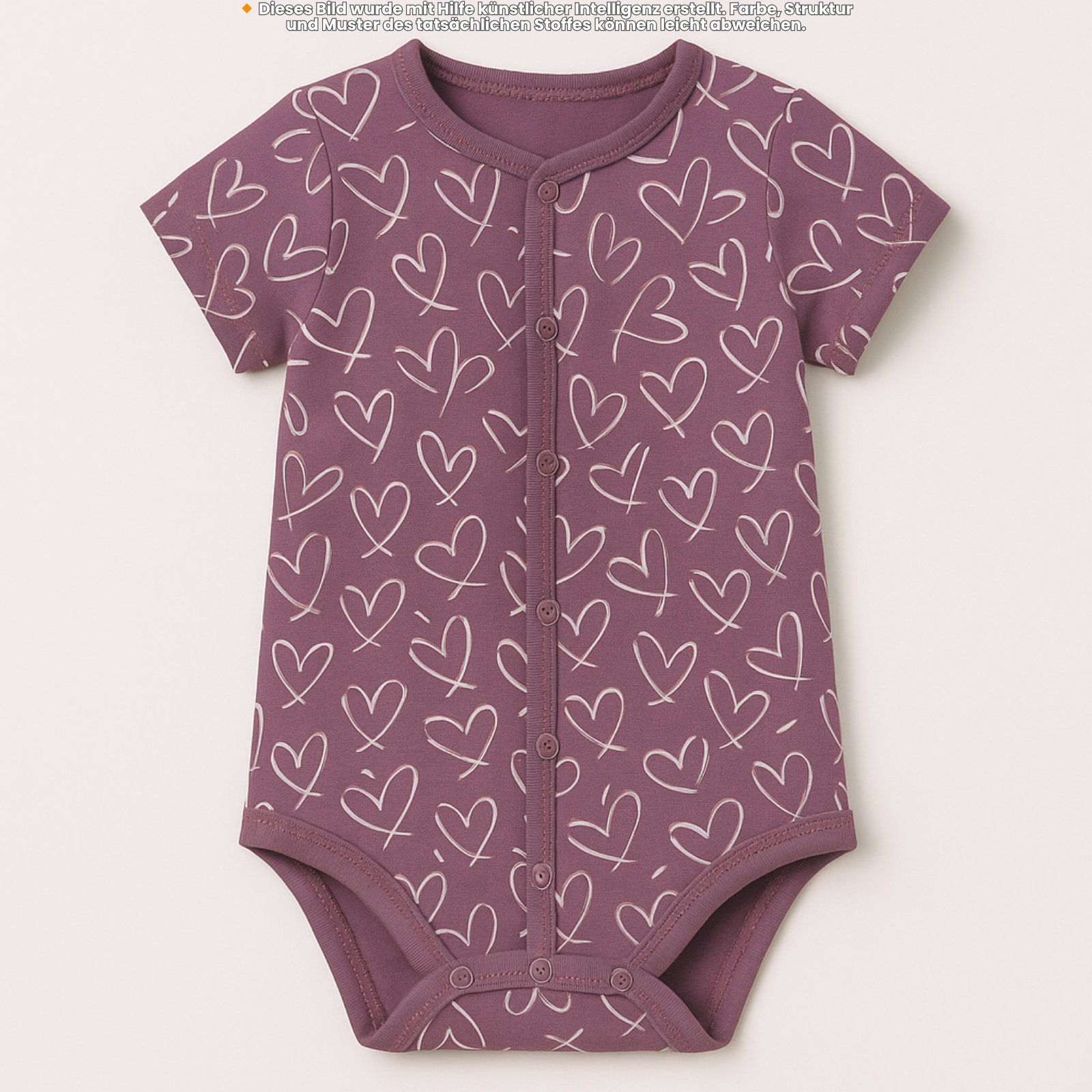 🩷 Baumwolle Jersey Stoff Digitaldruck - Herzchen - mauve