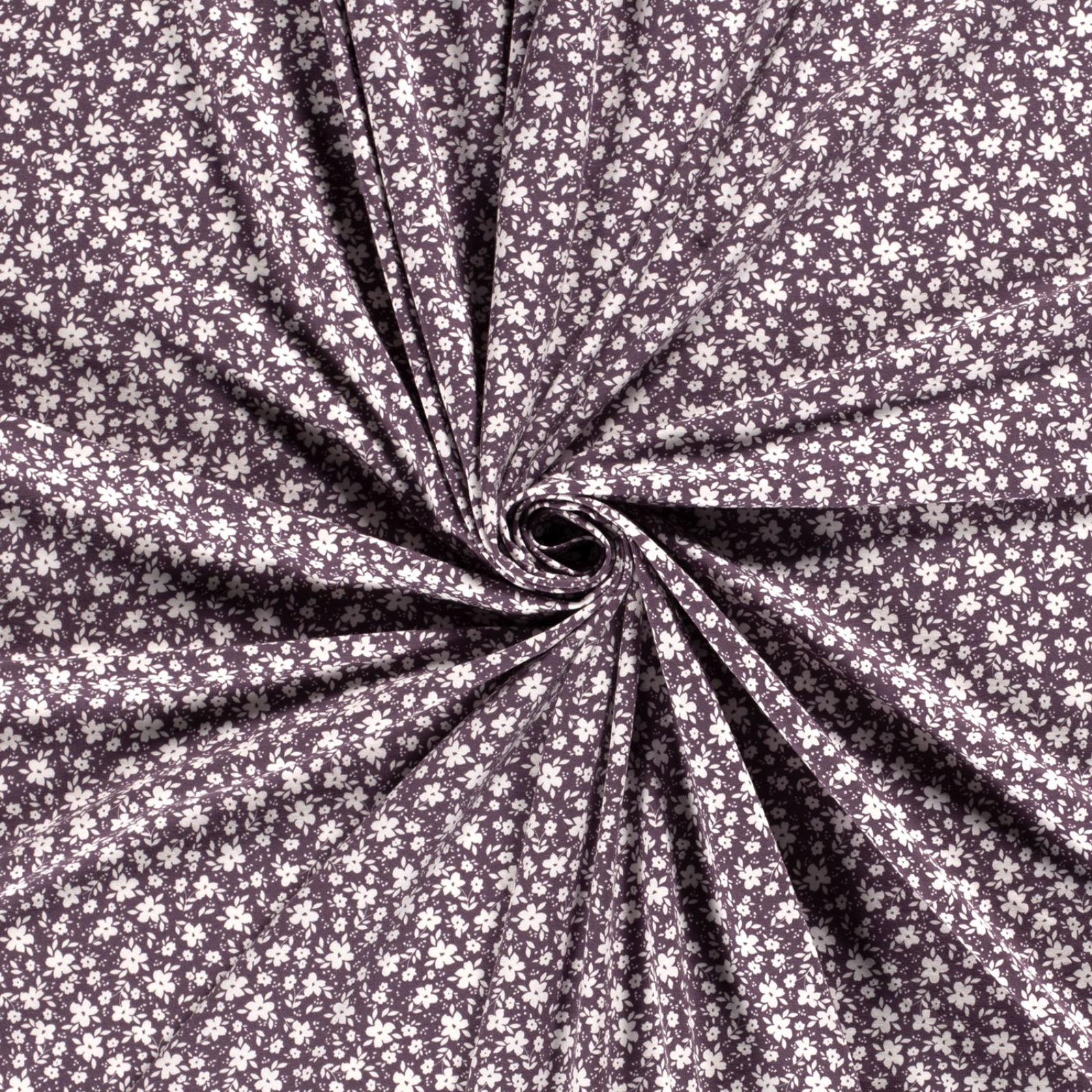 🌸Baumwolle Jersey Stoff Digitaldruck - Weiße Blümchen