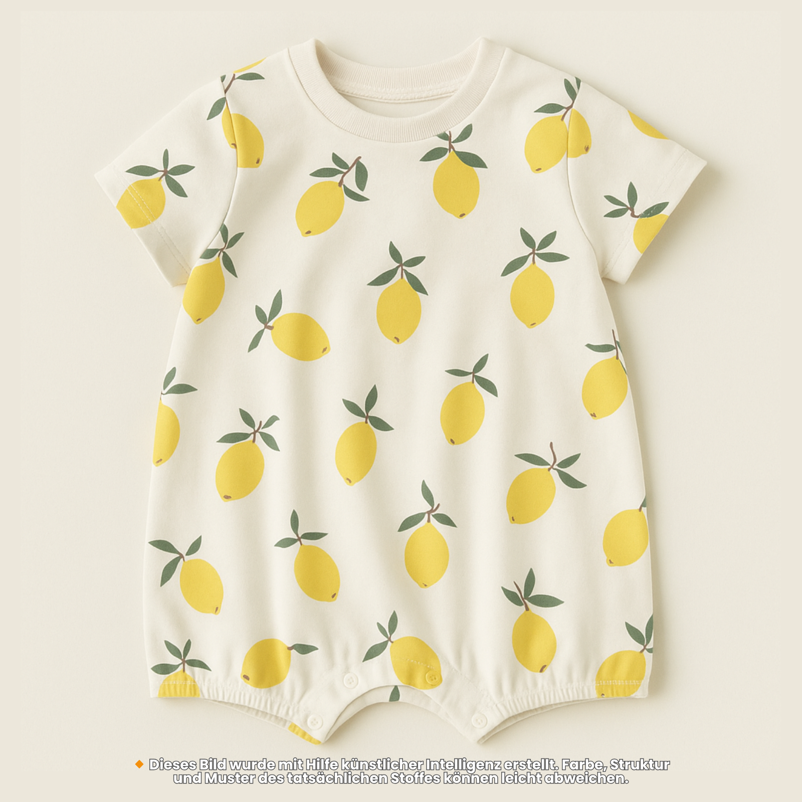 🍋Baumwolle Jersey Stoff Digitaldruck - Zitrone - wollweiß