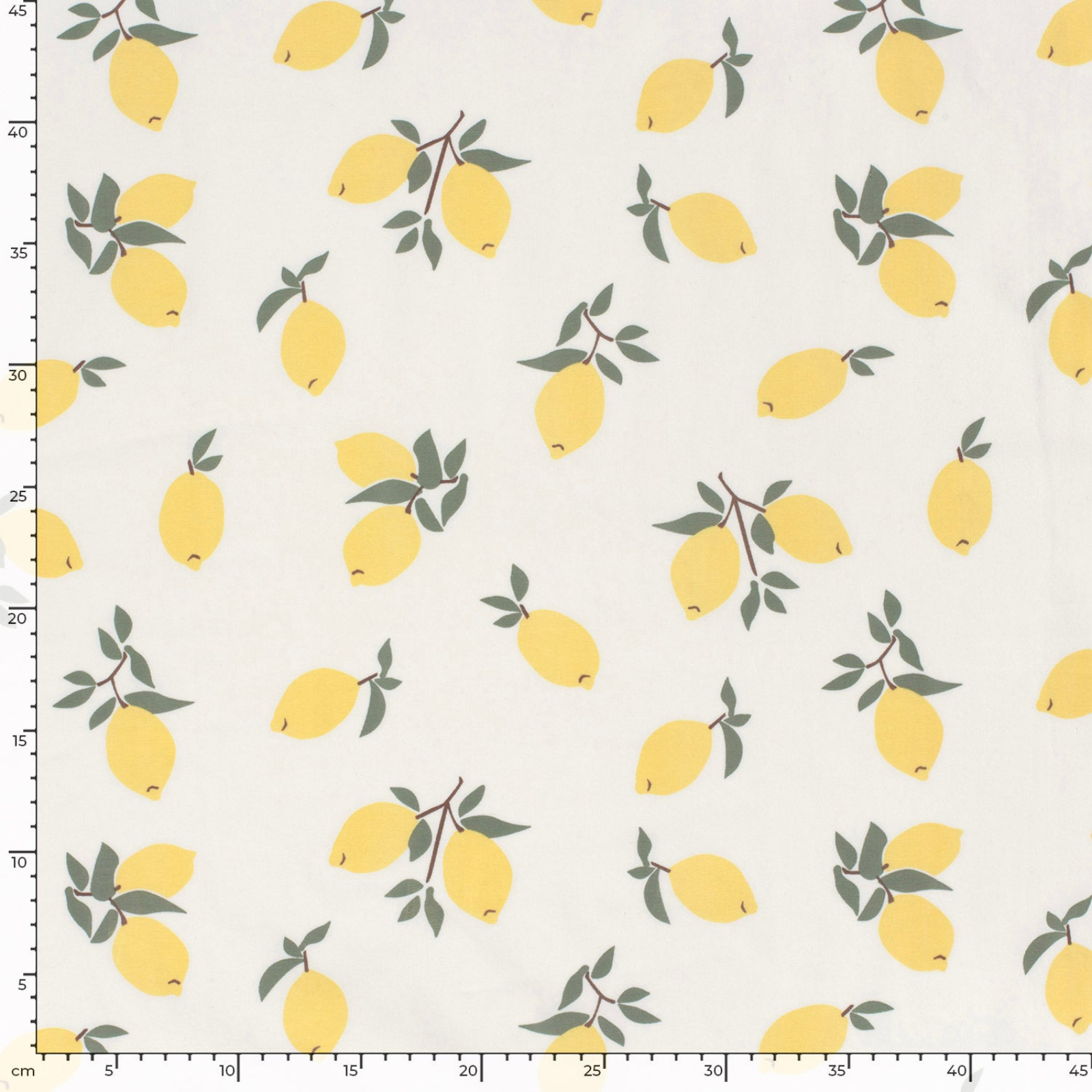 🍋Baumwolle Jersey Stoff Digitaldruck - Zitrone - wollweiß