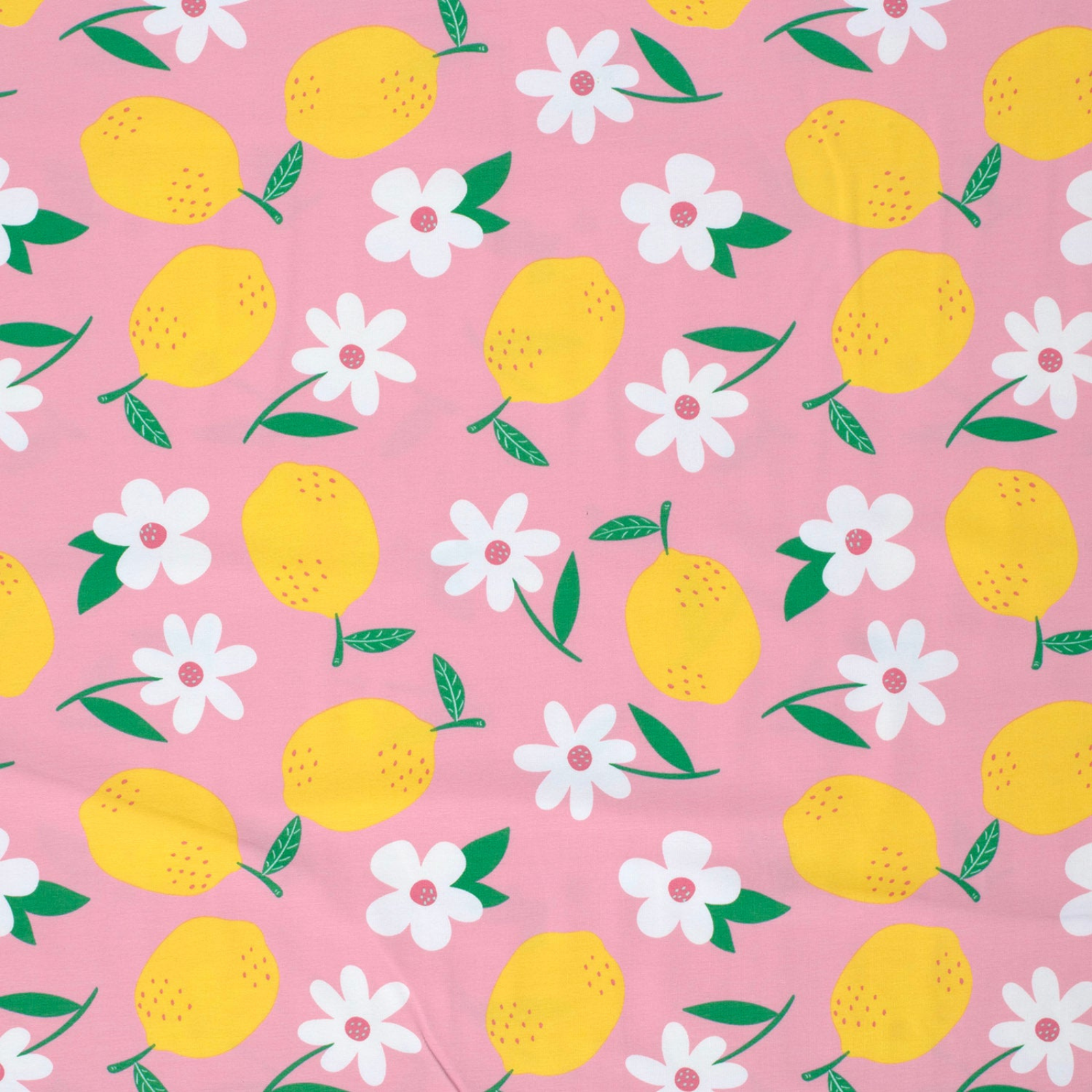 🍋Baumwolle Jersey Stoff Digitaldruck - Zitronen und Blümchen