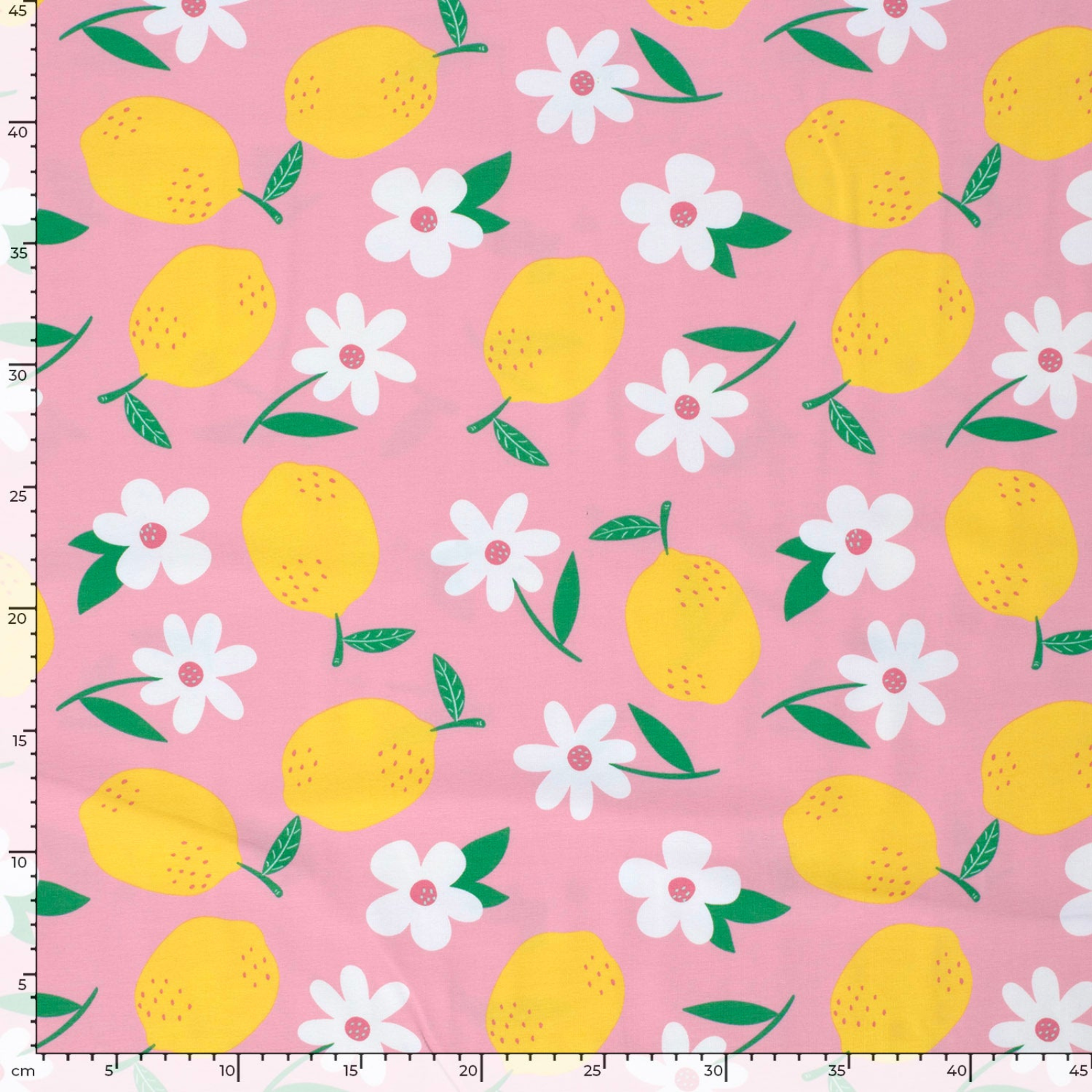 🍋Baumwolle Jersey Stoff Digitaldruck - Zitronen und Blümchen