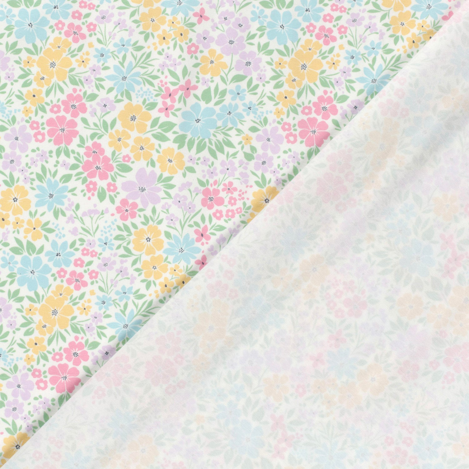 🌸Baumwolle Jersey Stoff Digitaldruck - bunte Blumen