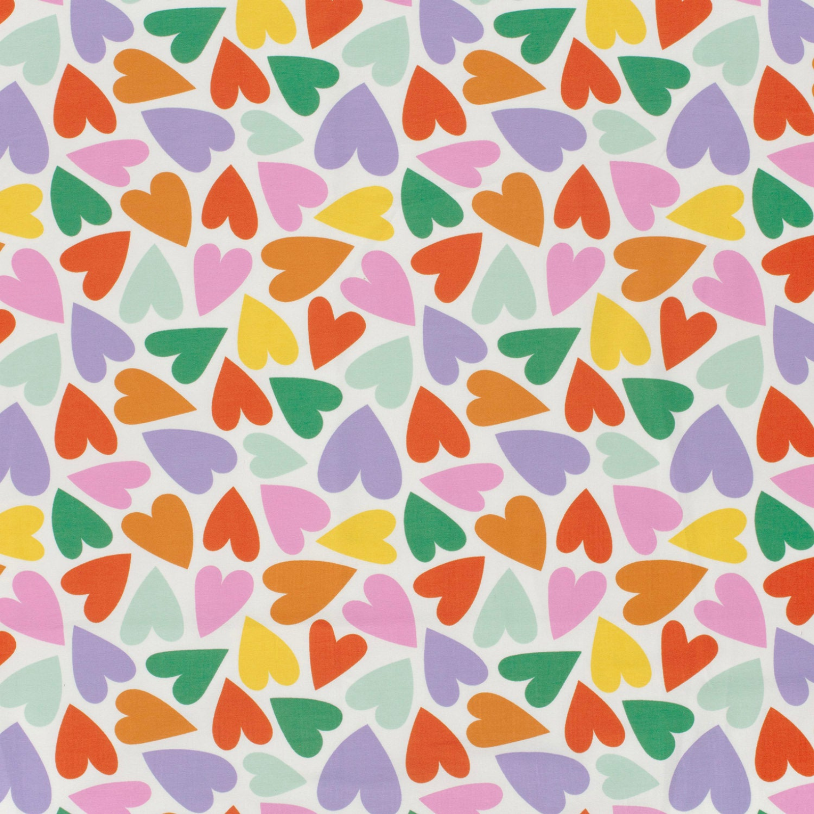 💛Baumwolle Jersey Stoff Digitaldruck - bunte Herzen