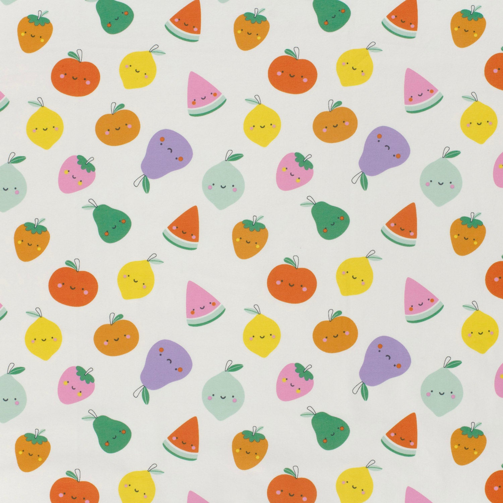 🍓Baumwolle Jersey Stoff Digitaldruck - freche Obst & Früchte