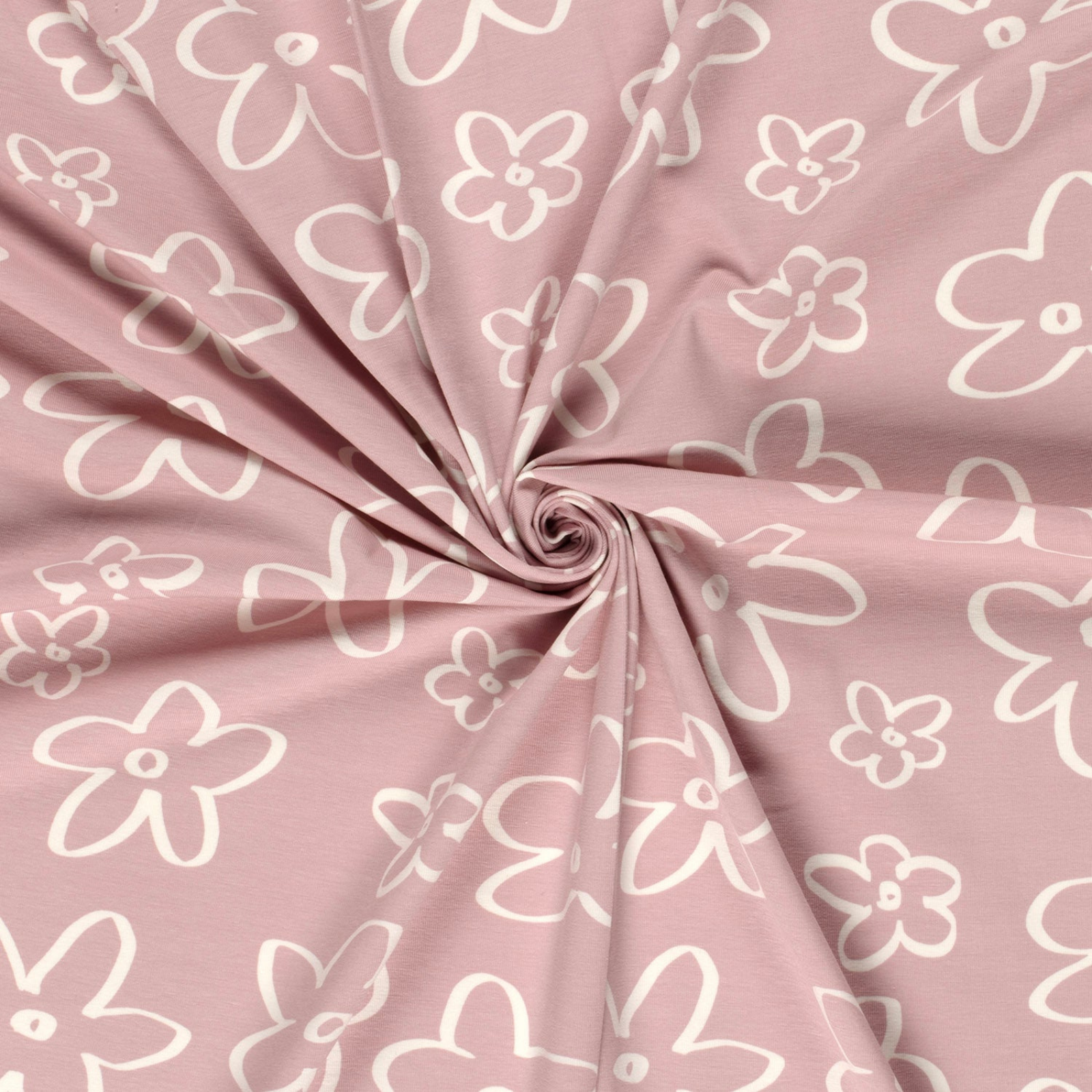 🌸Baumwolle Jersey Stoff Digitaldruck - große Blümchen - altrosa