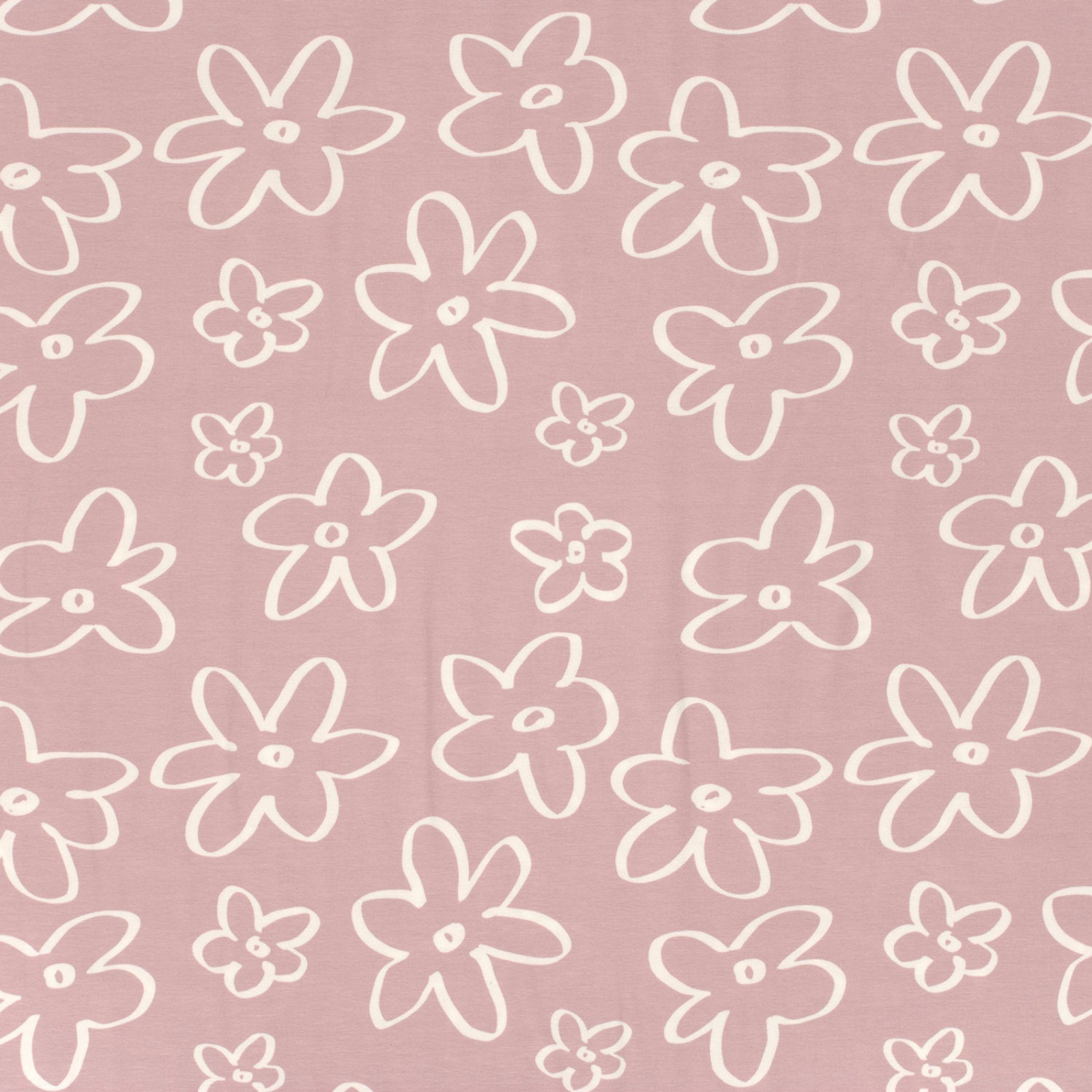 🌸Baumwolle Jersey Stoff Digitaldruck - große Blümchen - altrosa