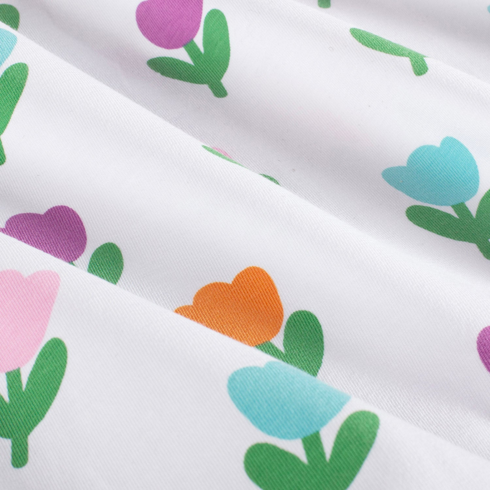 🌷Baumwolle Jersey Stoff Digitaldruck - kleine Tulpen