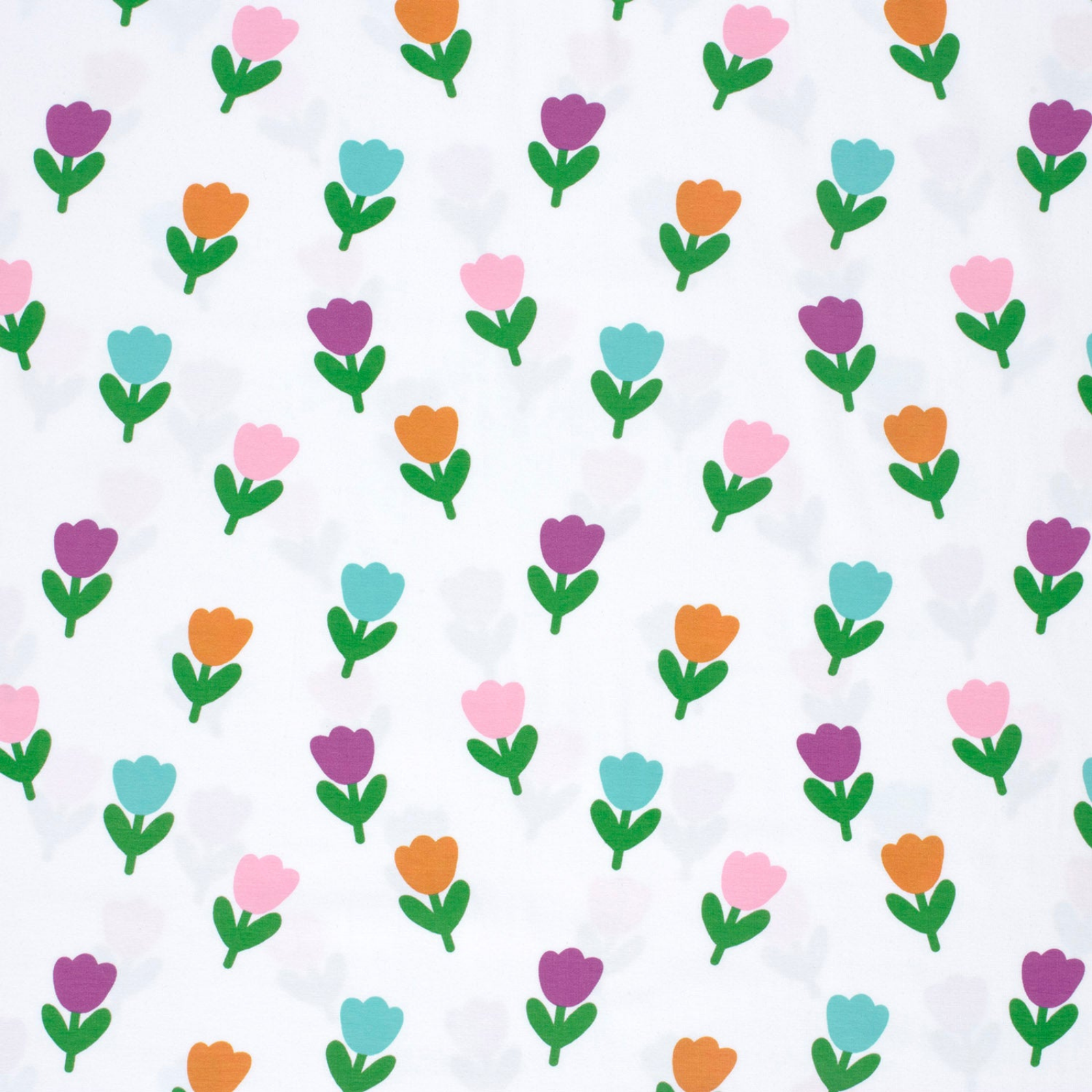 🌷Baumwolle Jersey Stoff Digitaldruck - kleine Tulpen