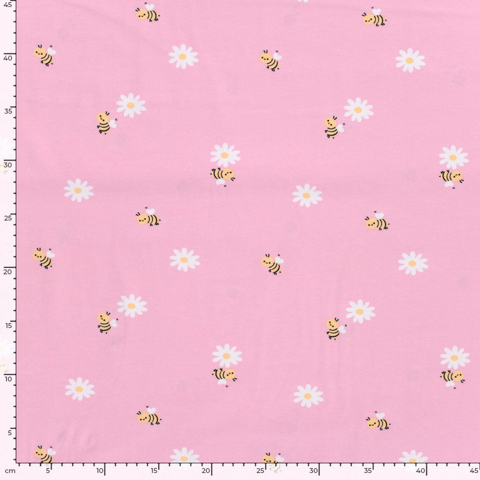 🐝 Baumwolle Jersey Stoff Digitaldruck - süße Bienchen und Blümchen