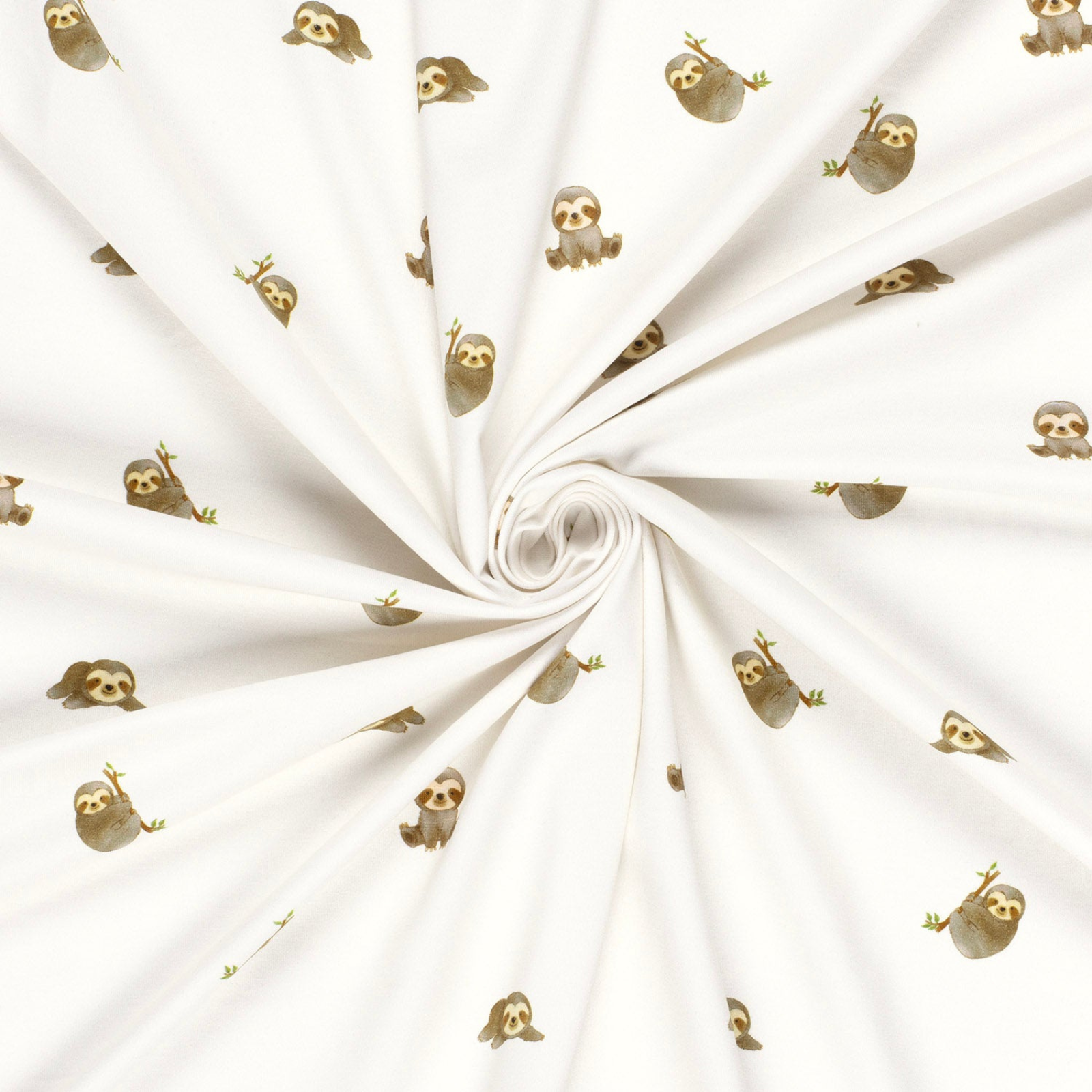 🦥 Baumwolle Jersey Stoff Digitaldruck - süße Faultiere