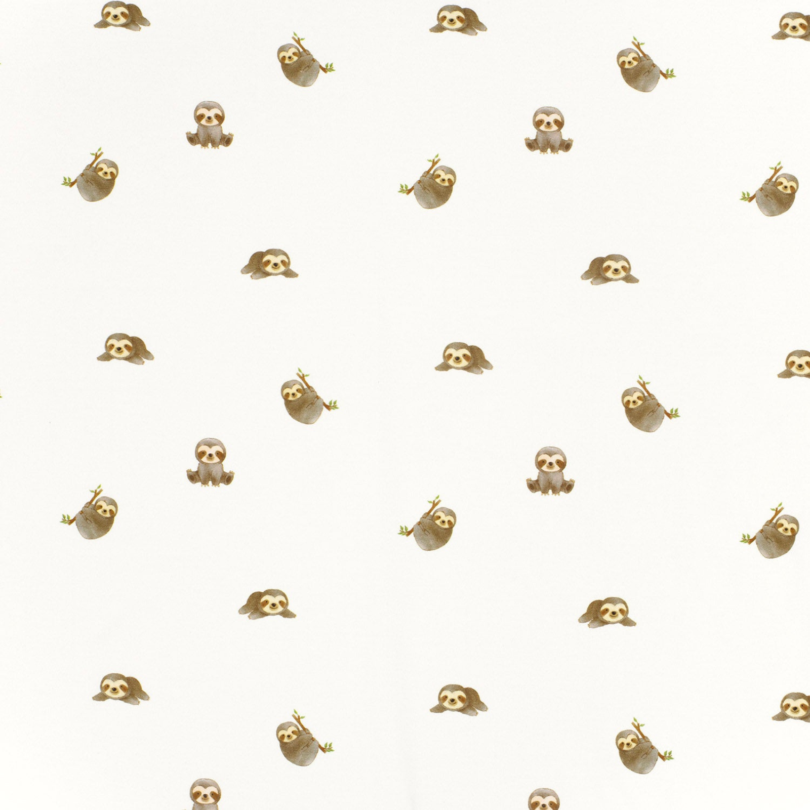 🦥 Baumwolle Jersey Stoff Digitaldruck - süße Faultiere