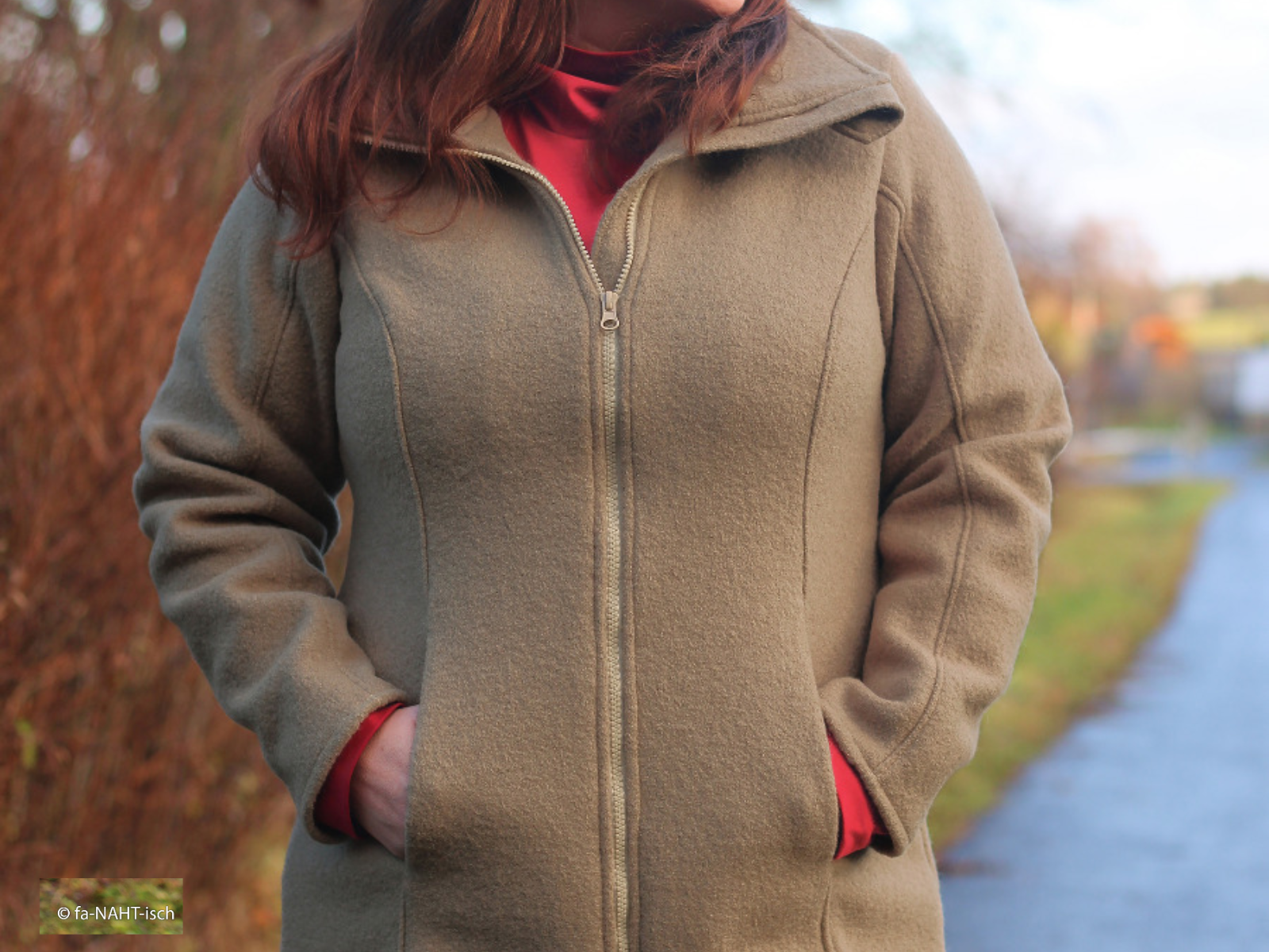 Wollwalk Stoff Naomi gekochte Wolle - uni