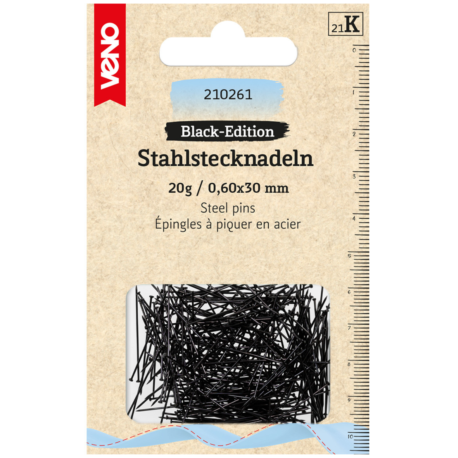 Black-Edition Stecknadeln 0,60 x 30 mm 20g