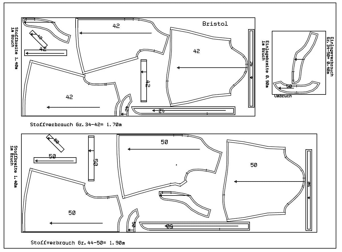 Papierschnittmuster Rüschenbluse Bristol