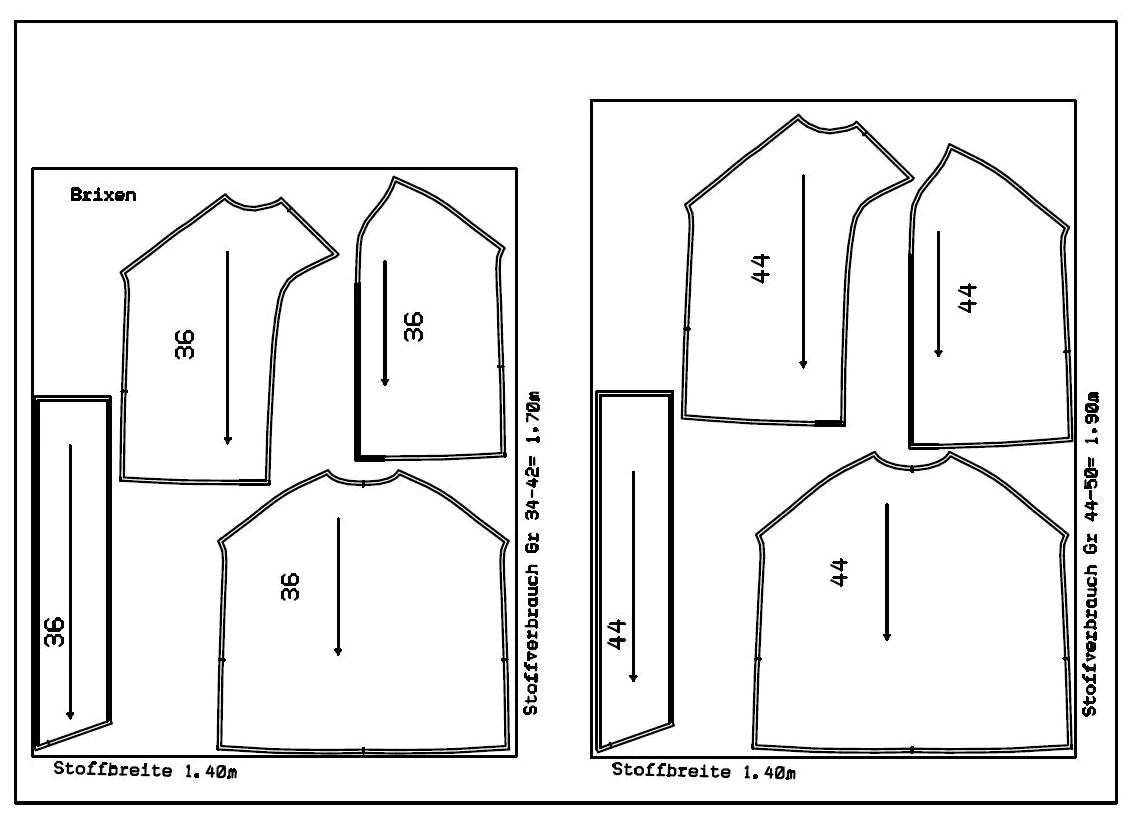 Papierschnittmuster Cape Brixen