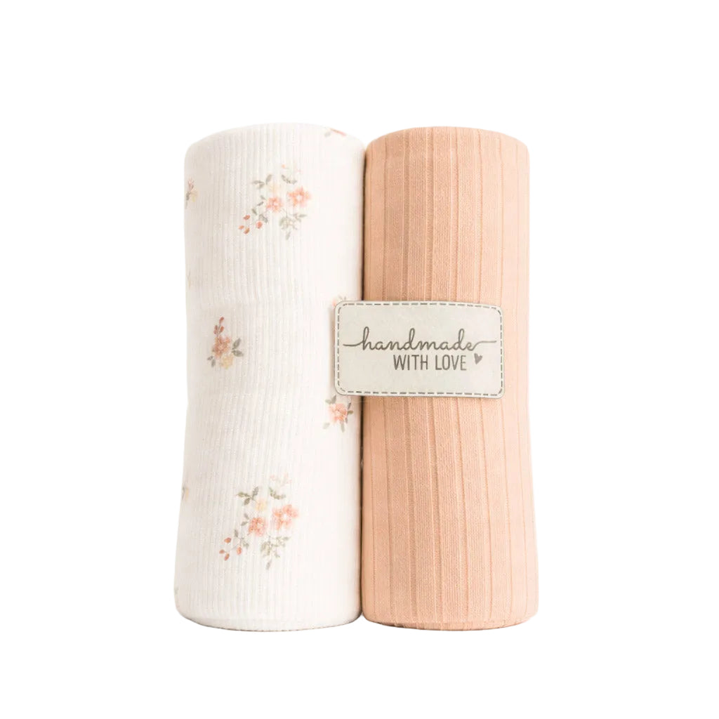 Jersey Stoffpaket + Label - kleine Blümchen