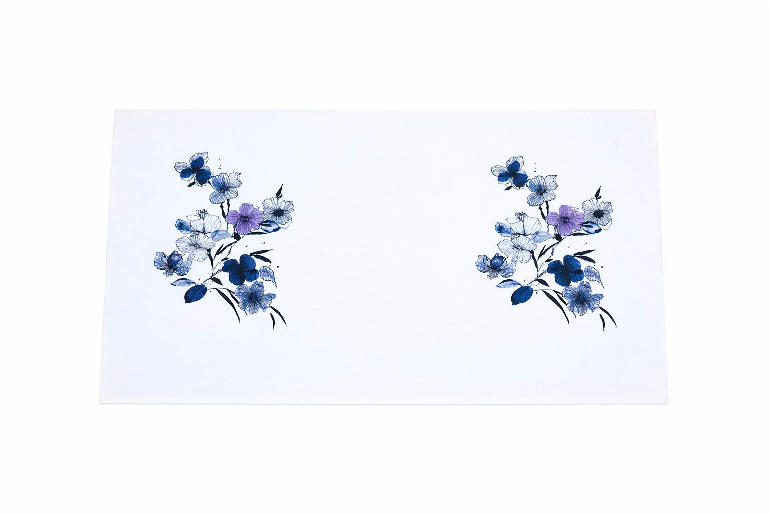 Jersey Viskose PANEL ca. 85cm x 150cm - Abstrakte Blumen- hellblau