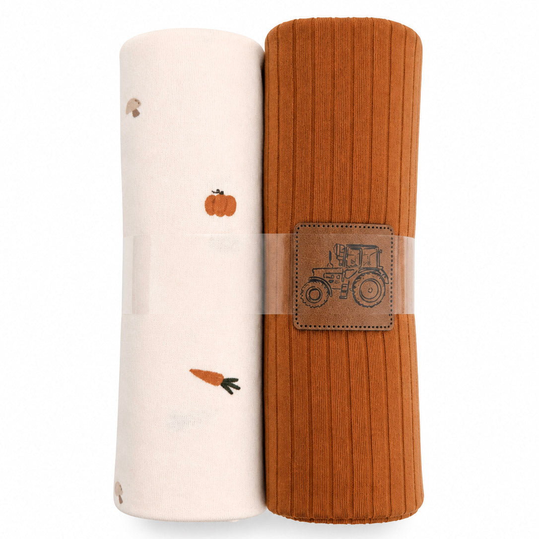 Jersey Stoffpaket + Label - Gemüse - wollweiß