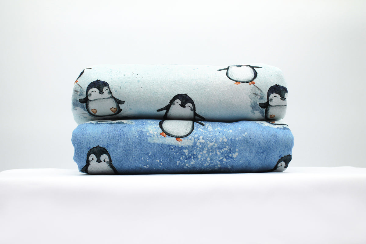 French Terry Swafing - Arctic by Christiane Zielinski - Pinguine - hellgrau