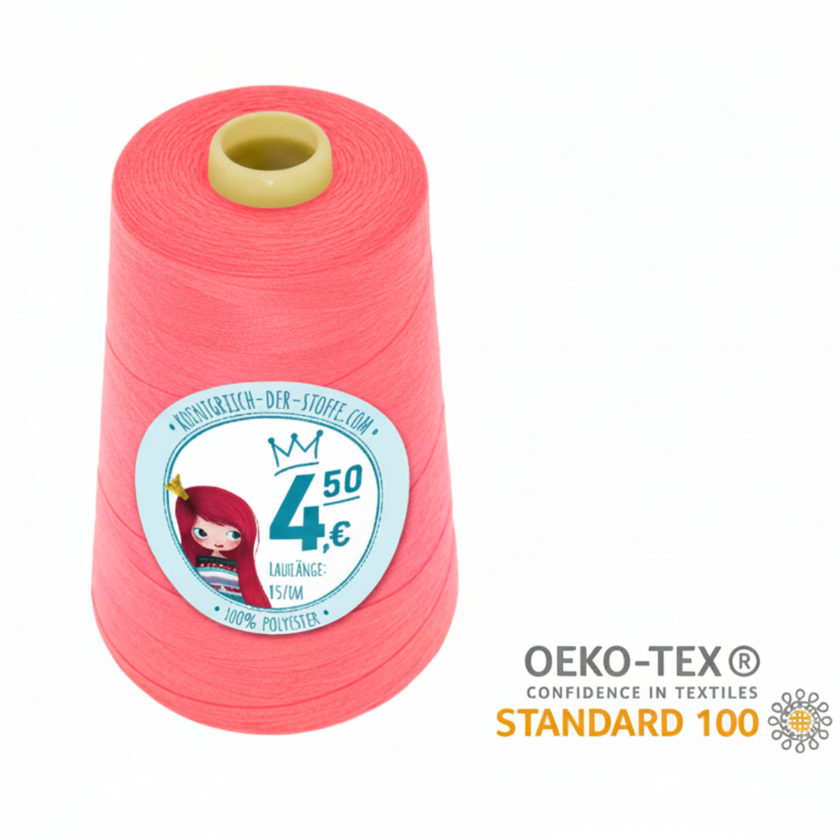 🧵  Overlock Nähgarn - 4570 m - Orange • Rosa • Beige