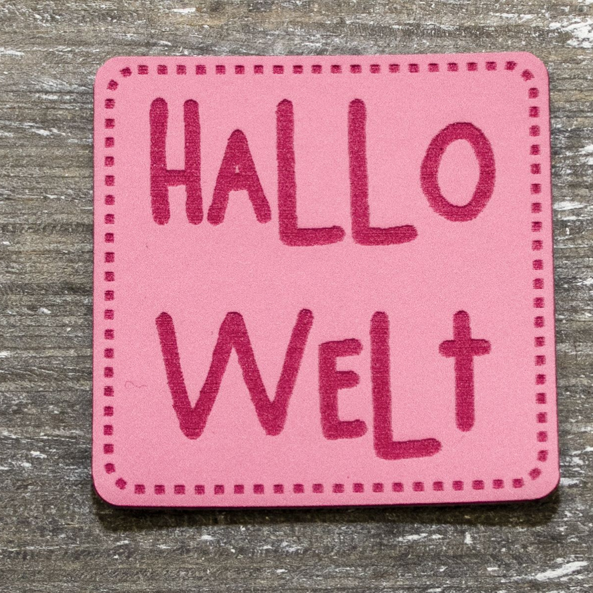 Label Kunstleder KDS - Hallo Welt