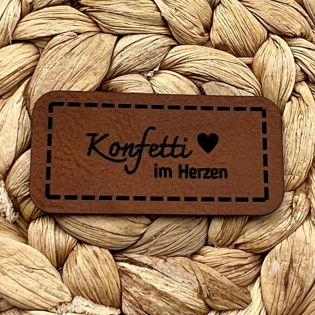 Label Kunstleder KDS - Konfetti im Herzen