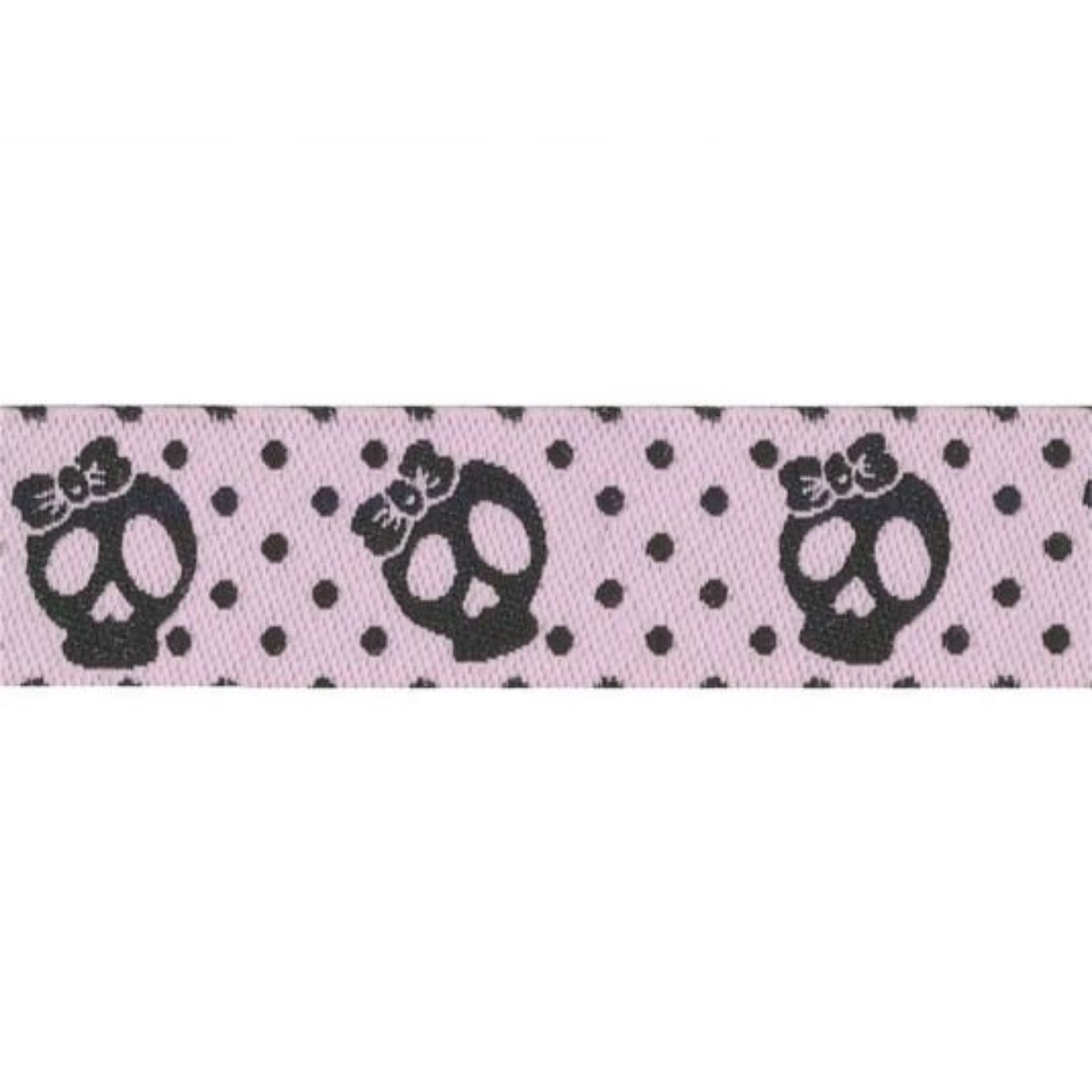 Webband "LOVELY SKULLS" Totenköpfe/Schädel/Skulls & DOTS v. Püppilotta blau