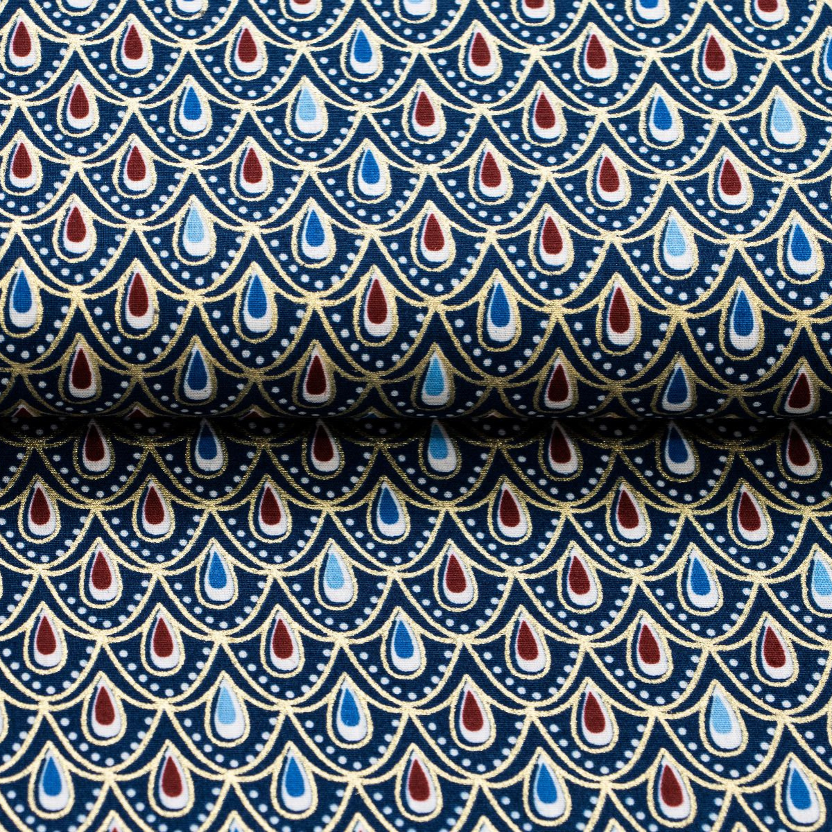 Webware Popeline Baumwolle mit Foliendruck - Weihnachten Mandala