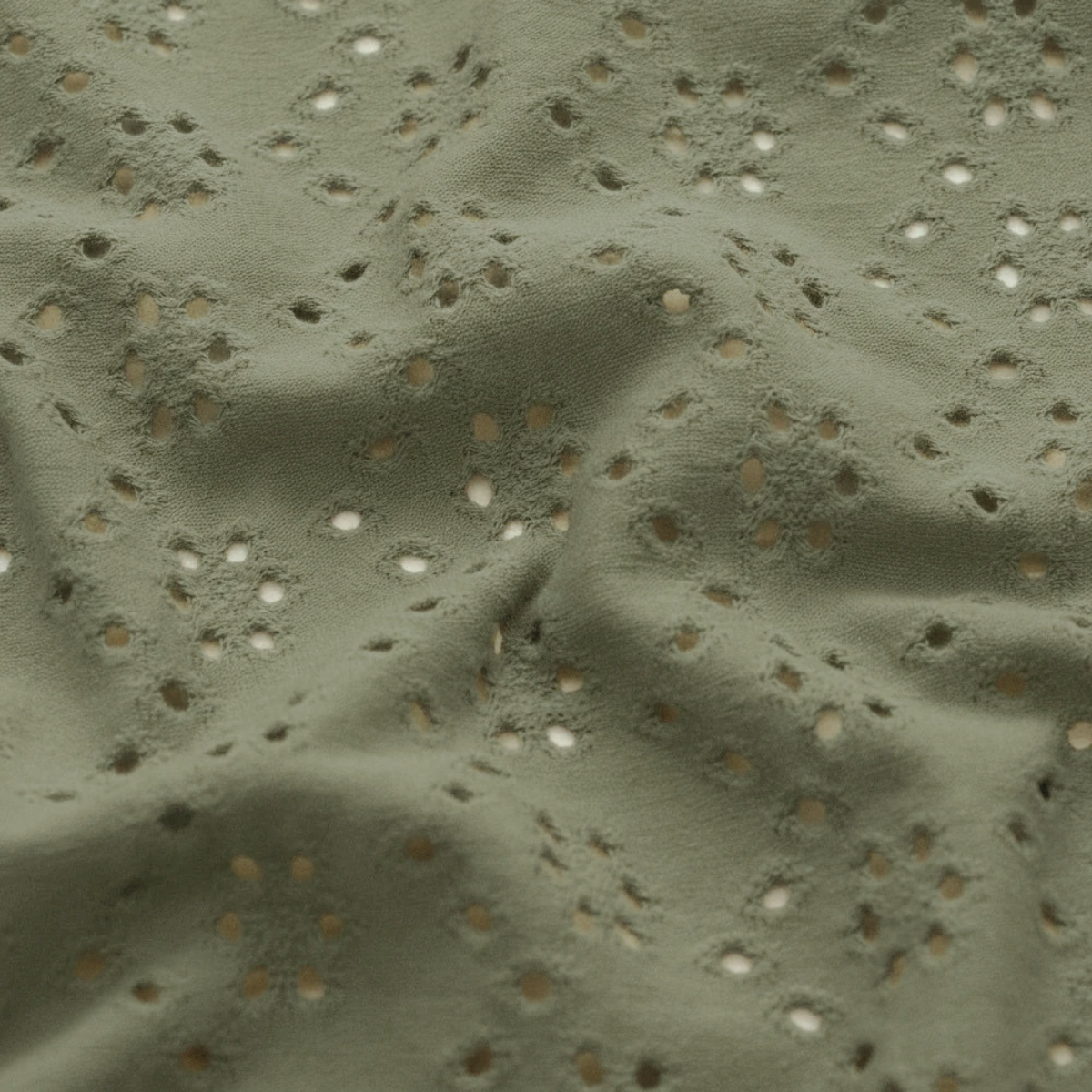 Jersey Strickstoff mit Lochstickerei Embroidery - Blumen