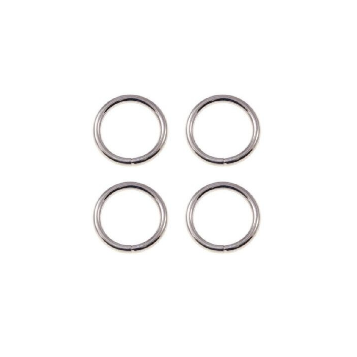 O-Ring Rundring Metall 4 Stück - silber
